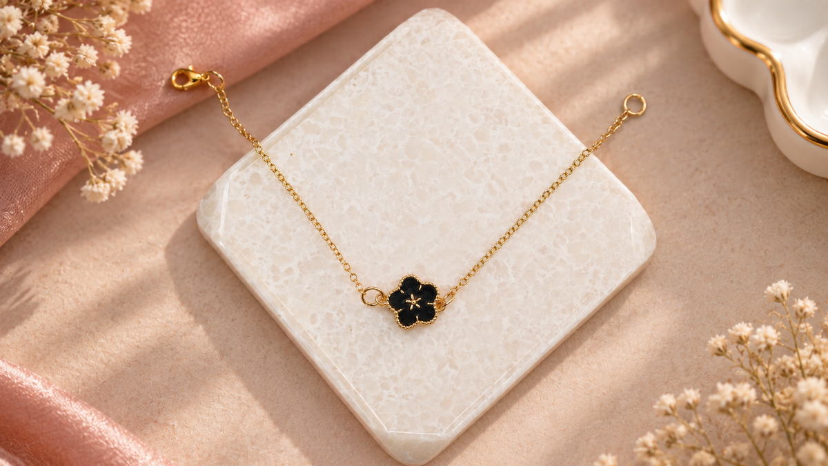 Spring Bloom Black Bracelet