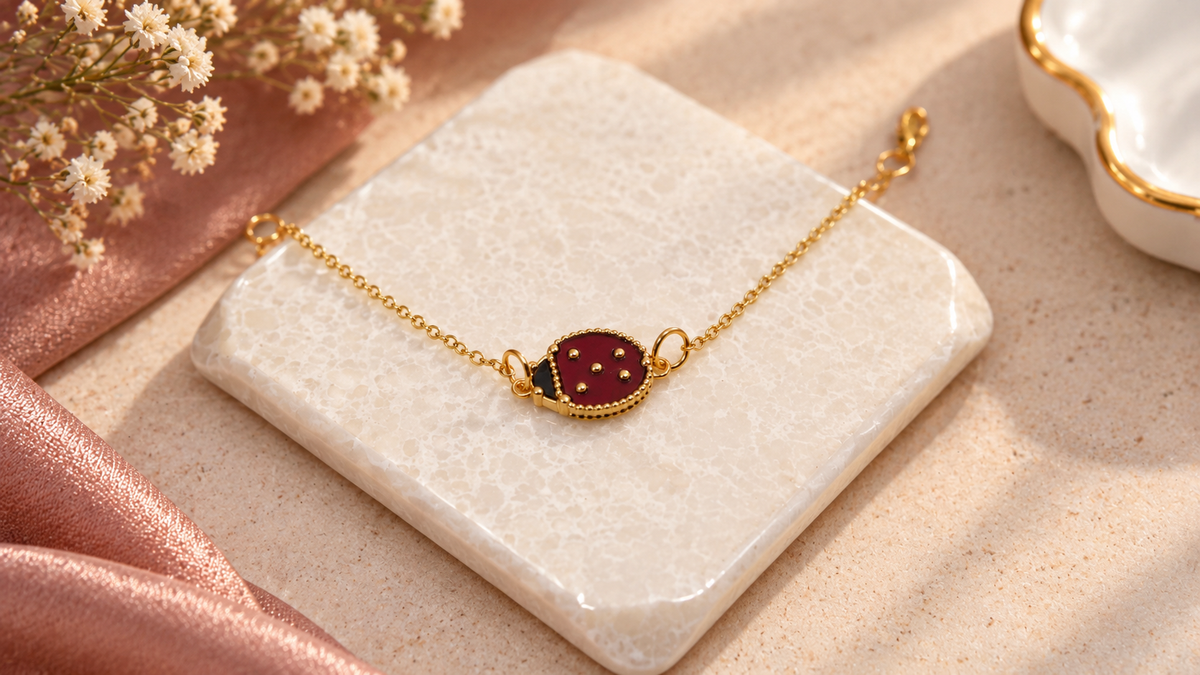 Red Lady Bug Bracelet