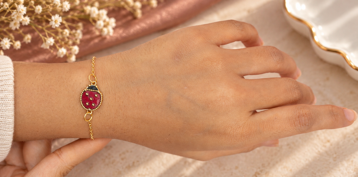 Red Lady Bug Bracelet