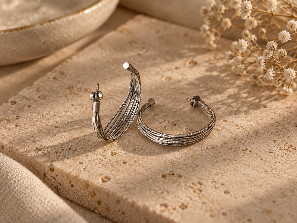 Multi Strand Hoop Earrings