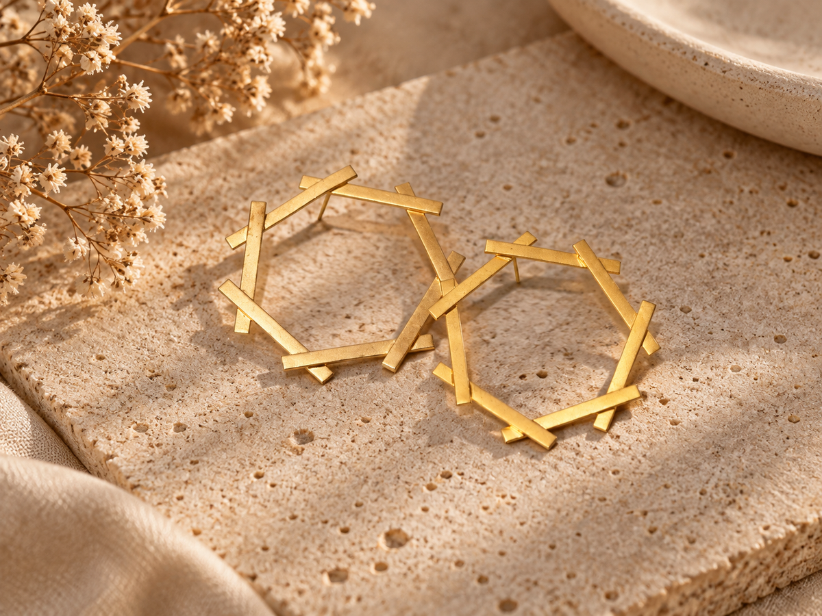 Geometric Hoop Statement Earrings