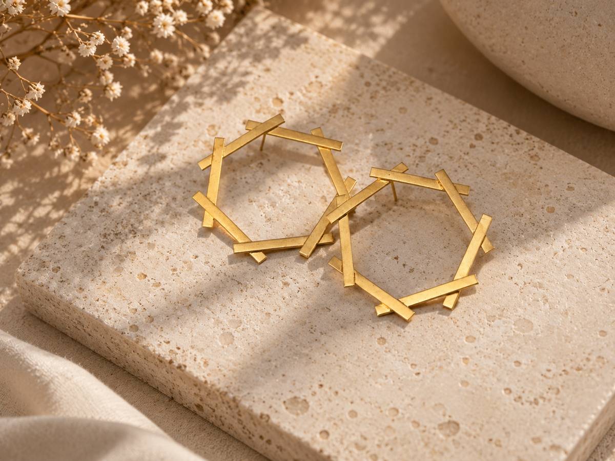 Geometric Hoop Statement Earrings
