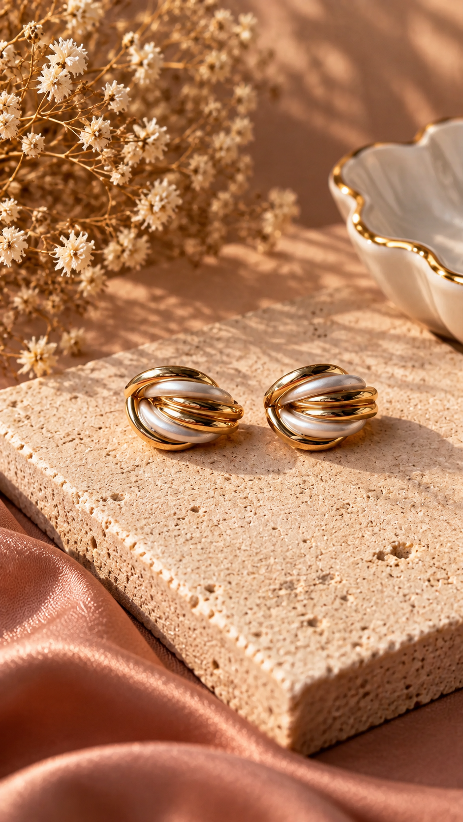 Elegant Twisted Metal Stud Earrings