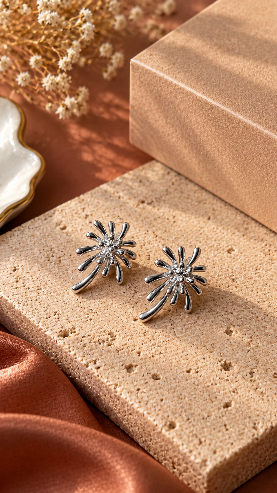Elegant Floral Design Stud Earrings for Women