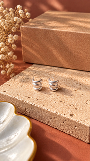Minimalist Silver Spiral Stud Earrings