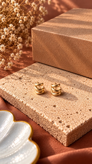 Minimalist Gold Spiral Design Stud Earrings