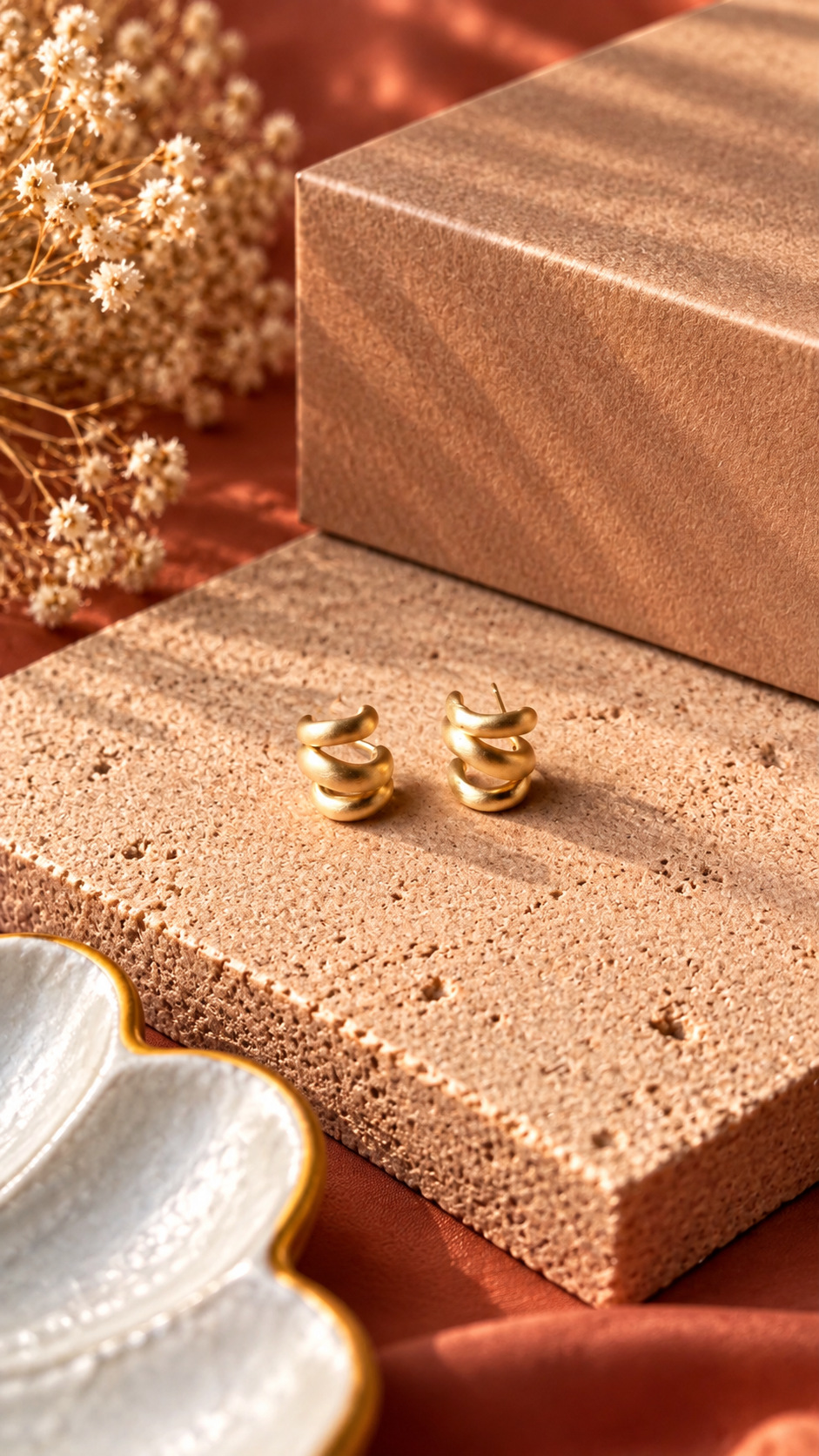 Minimalist Spiral Design Stud Earrings