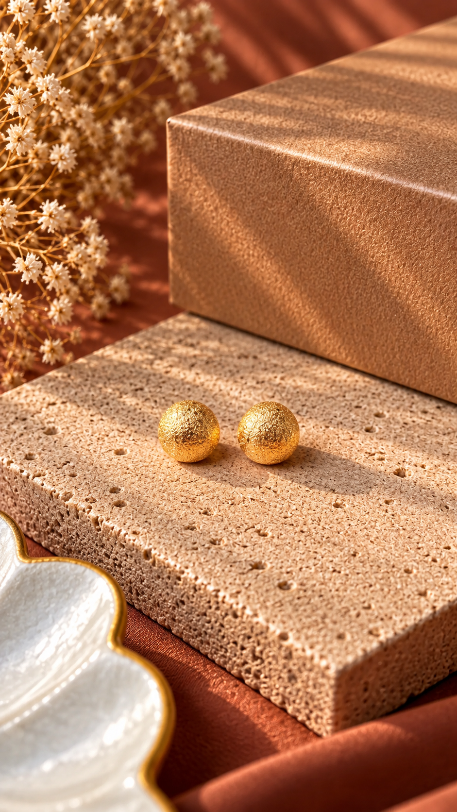 Textured Round Stud Earrings for Everyday Wear