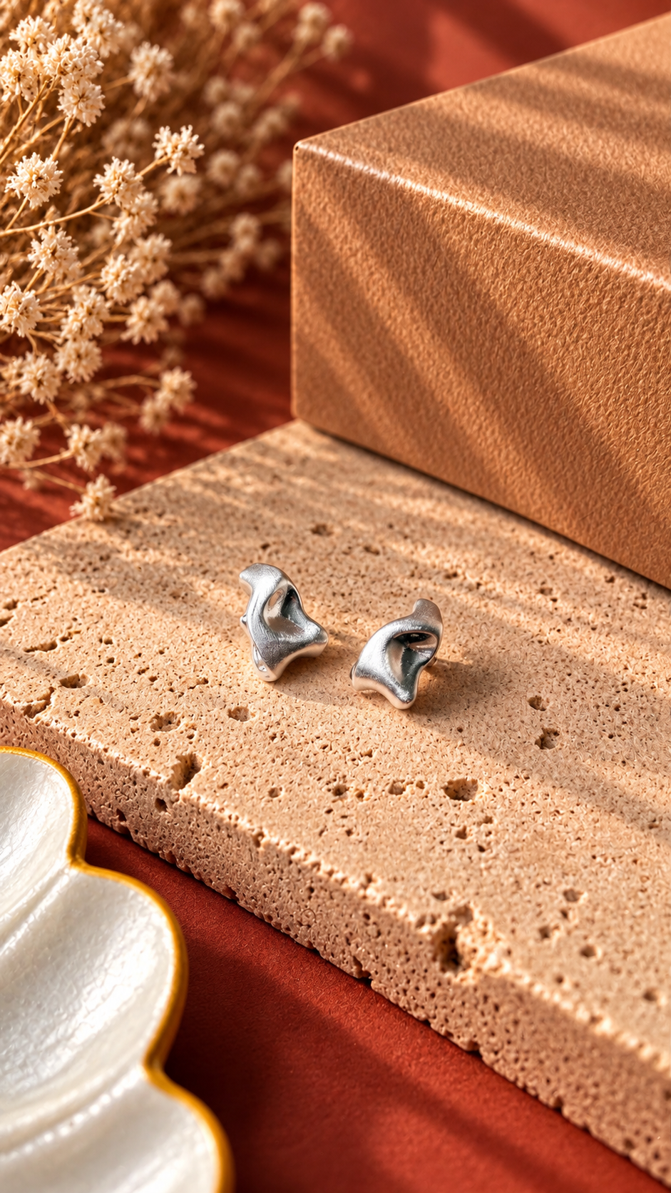 Abstract Sculptural Stud Earrings