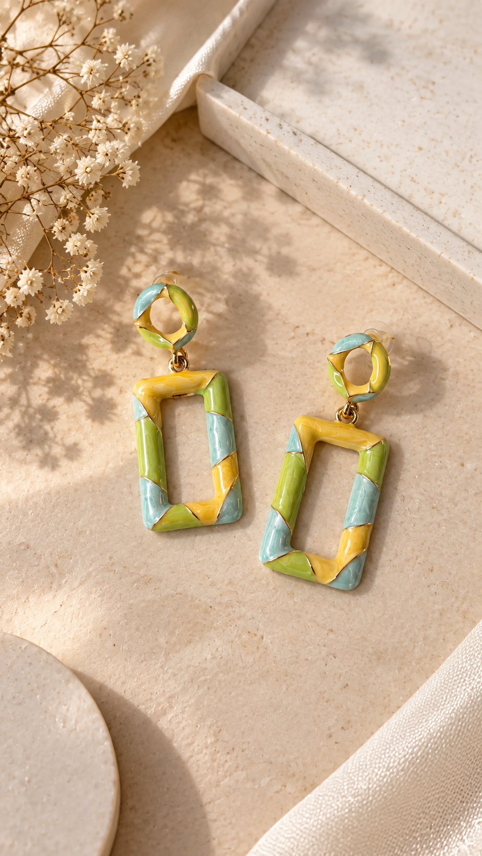 Geometric Rectangular Drop Earrings for Women
