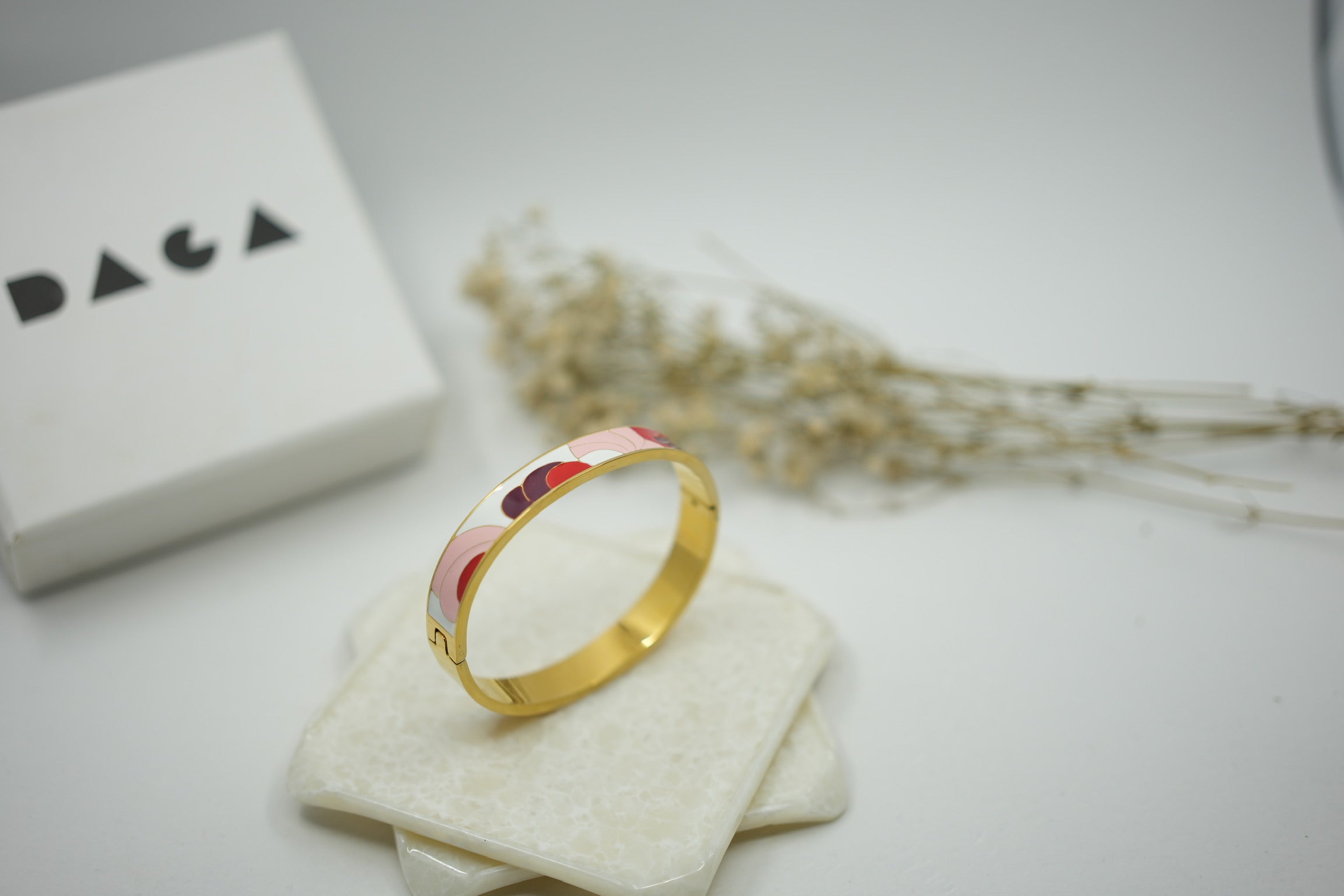 Stainless steel Abstract Enamel cuff