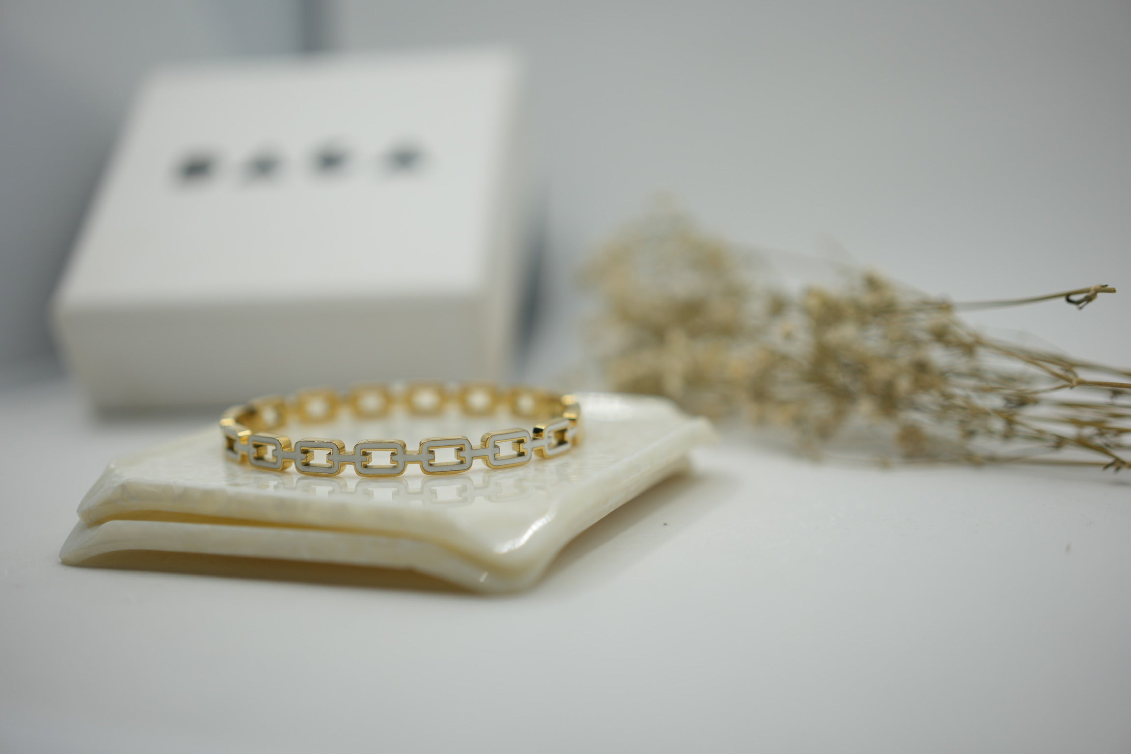Stainless Steel Linked style Enamel cuff