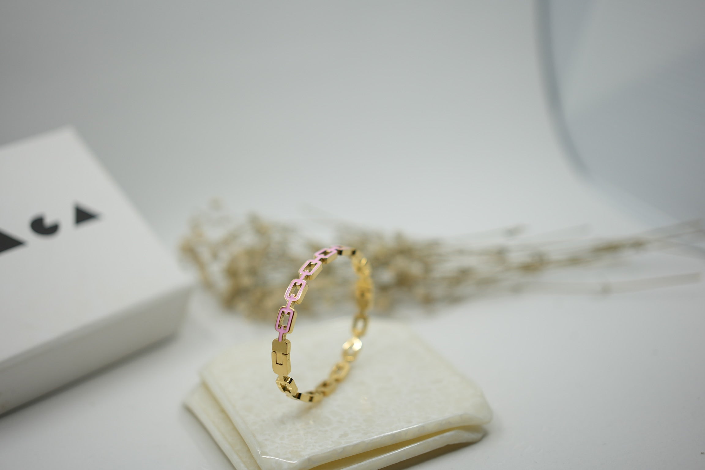 Stainless Steel Linked style Enamel cuff