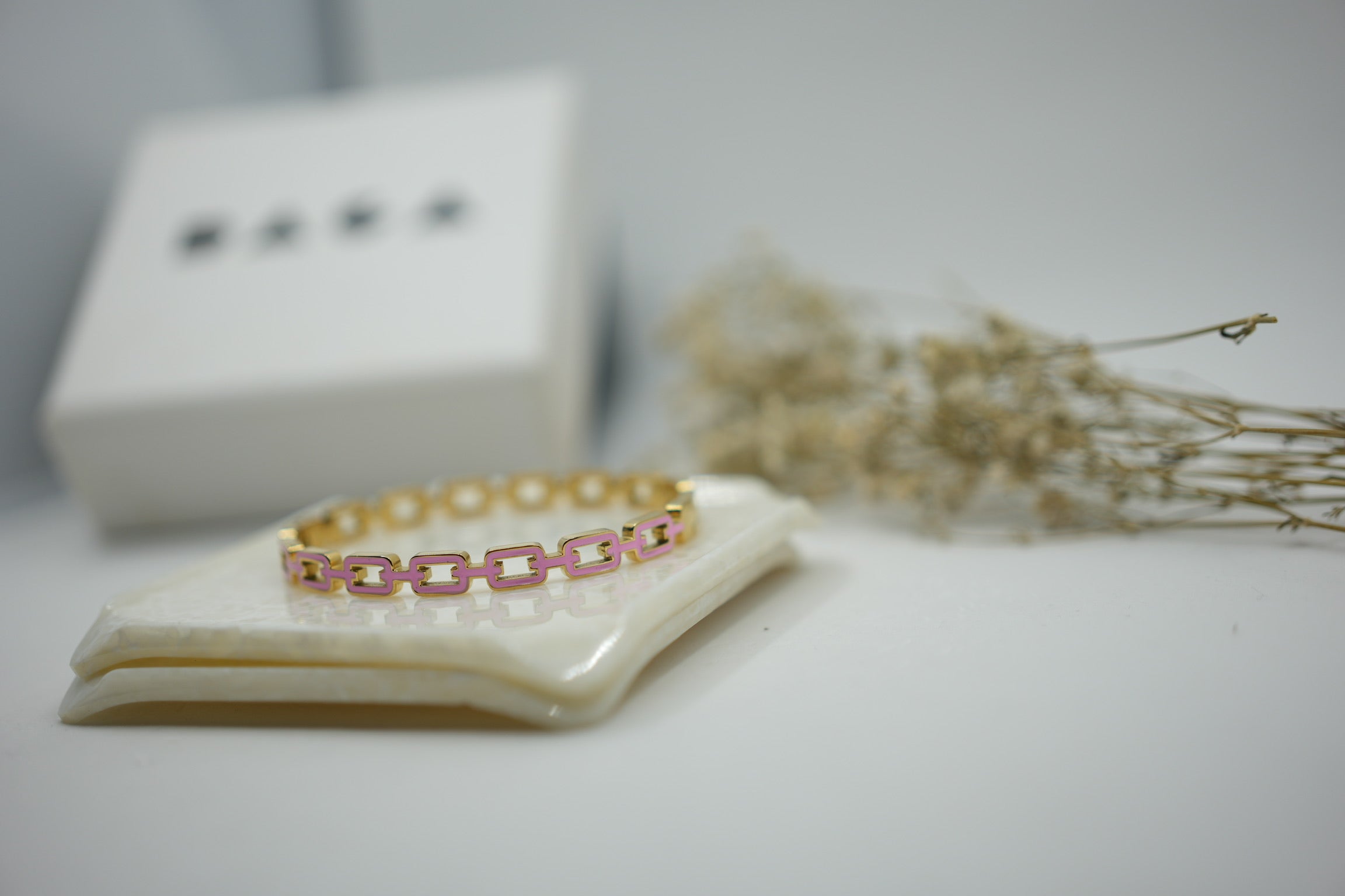 Stainless Steel Linked style Enamel cuff