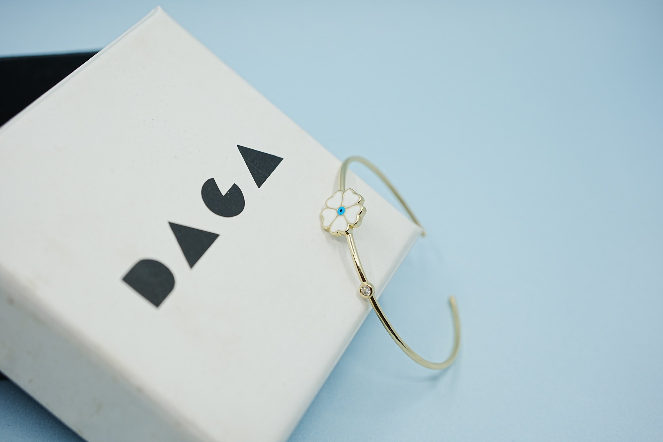 Stainless steel Flower evileye cuff