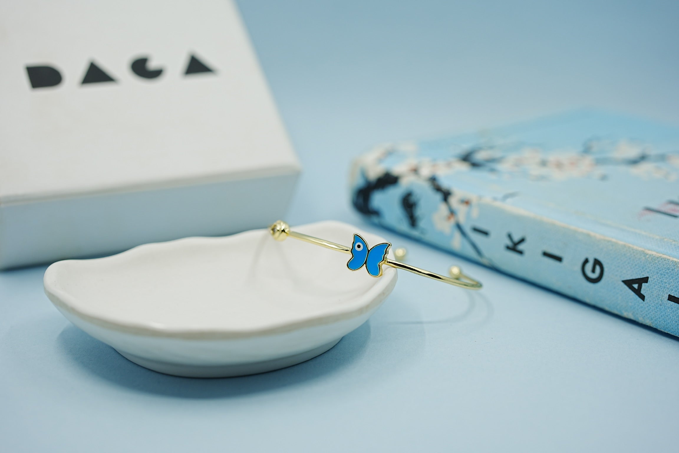 Stainless Steel Butterfly Evil Eye Cuff