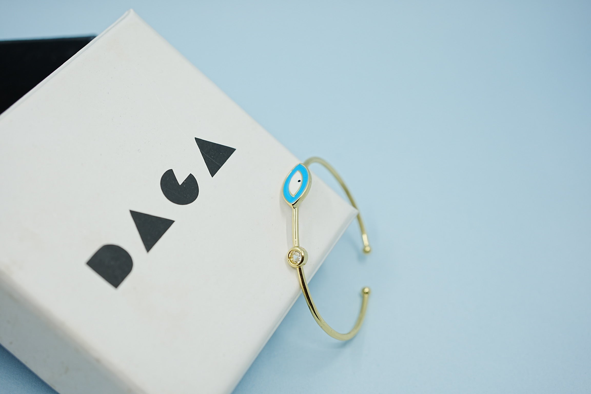 Stainless Steel Oval evileye cuff