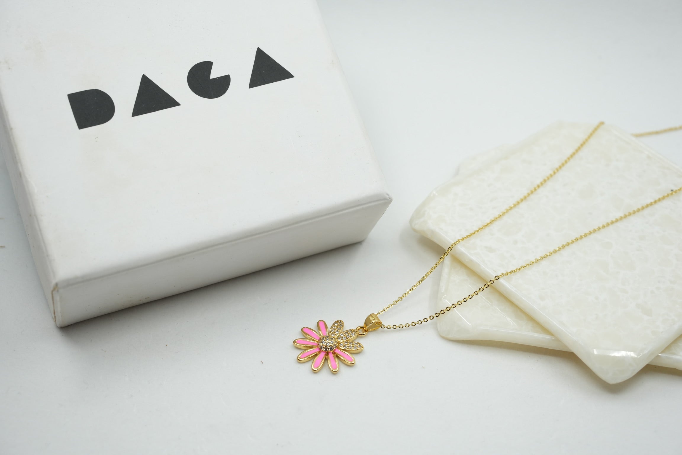 Stainless steel Flower enamel necklace