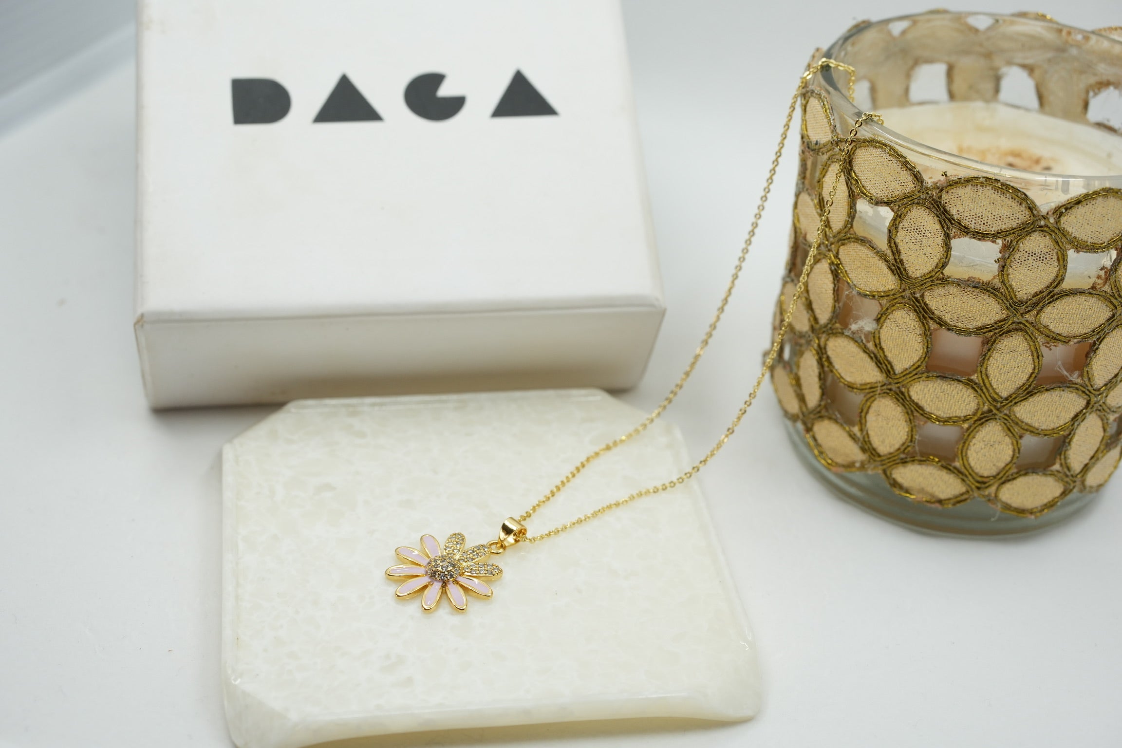Stainless steel Flower enamel necklace