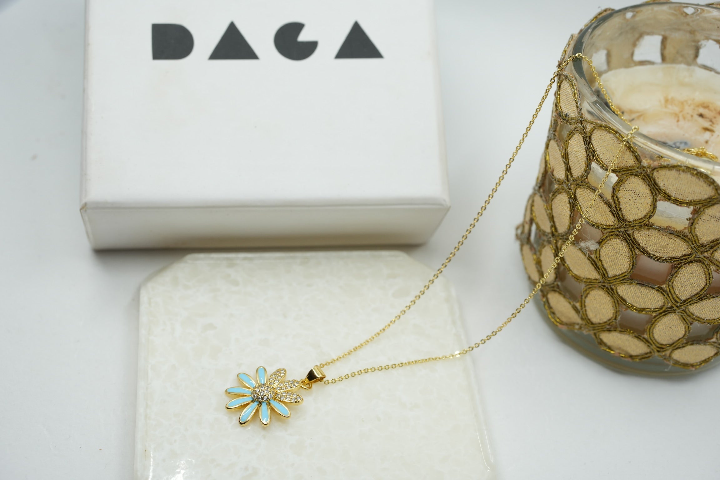Stainless steel Flower enamel necklace