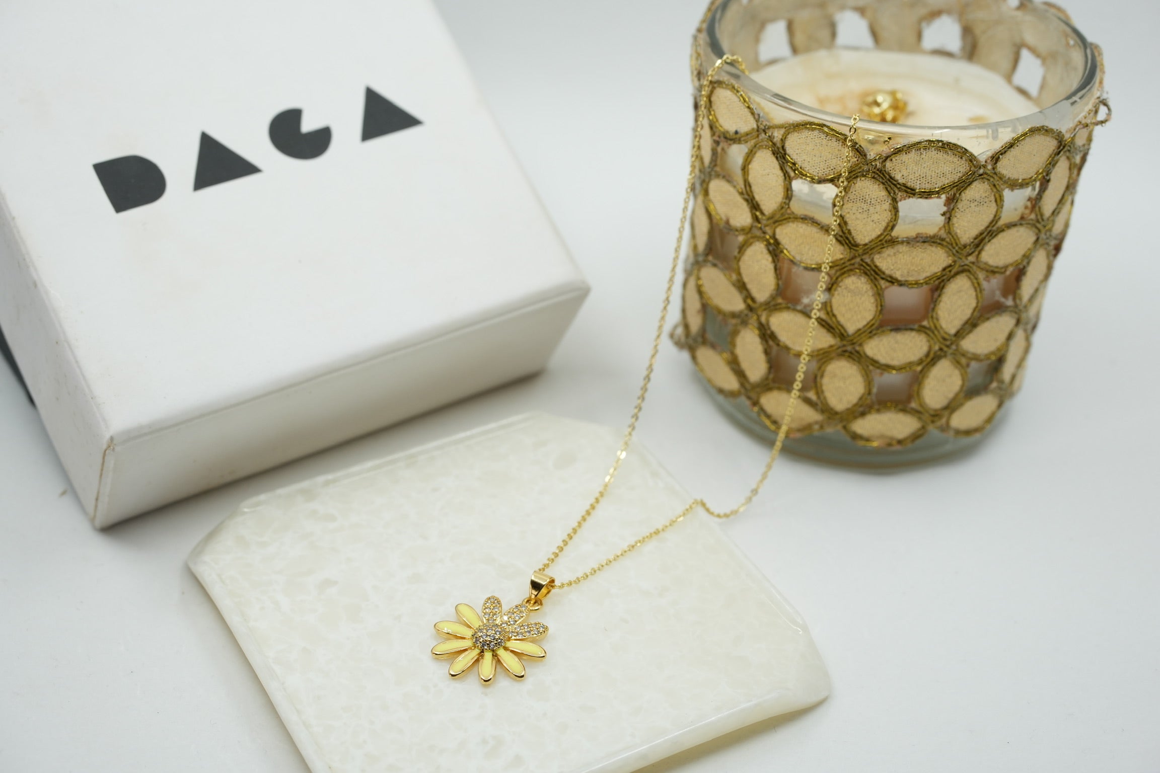 Stainless steel Flower enamel necklace
