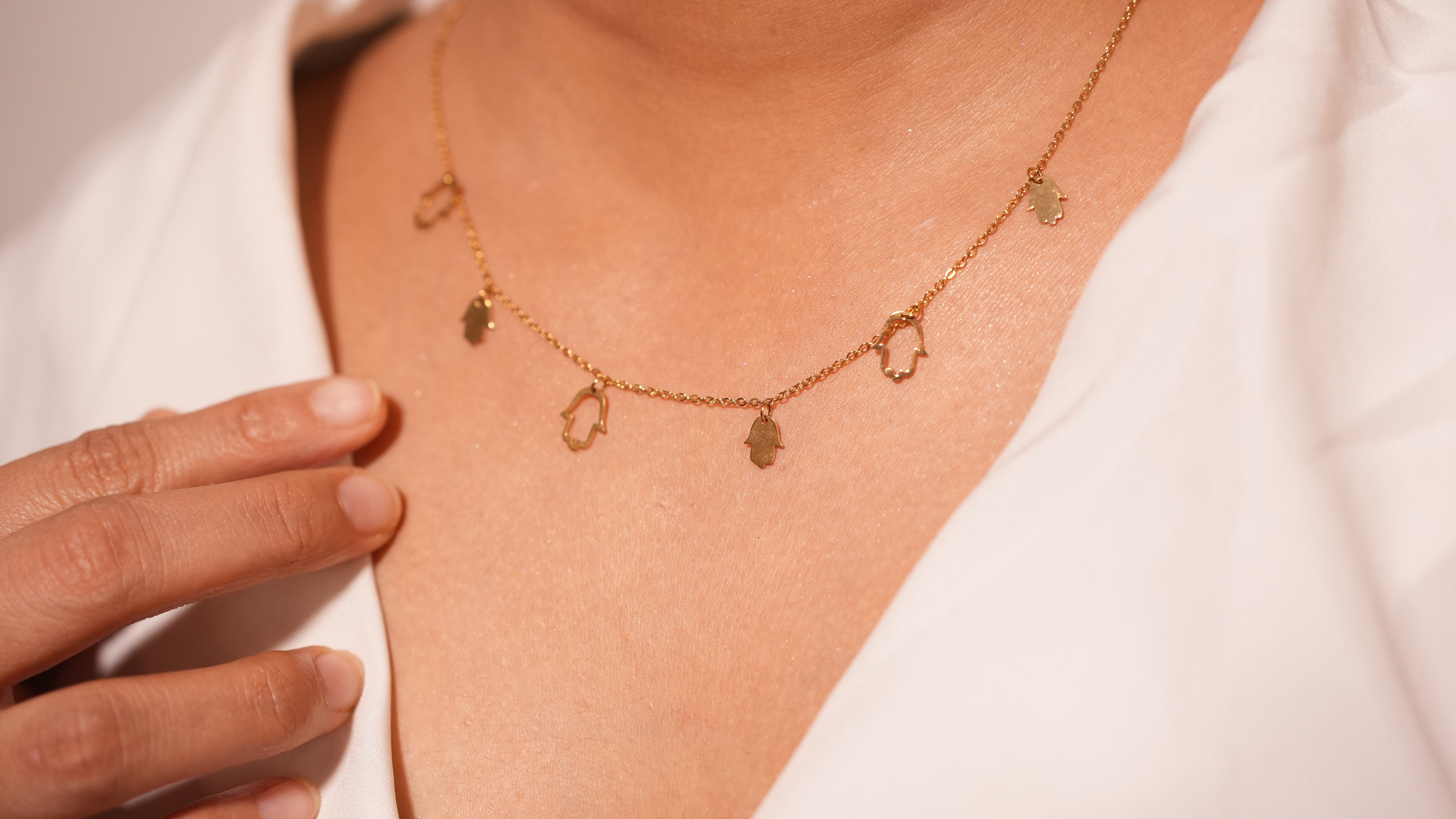 Divine Palm Charm Necklace