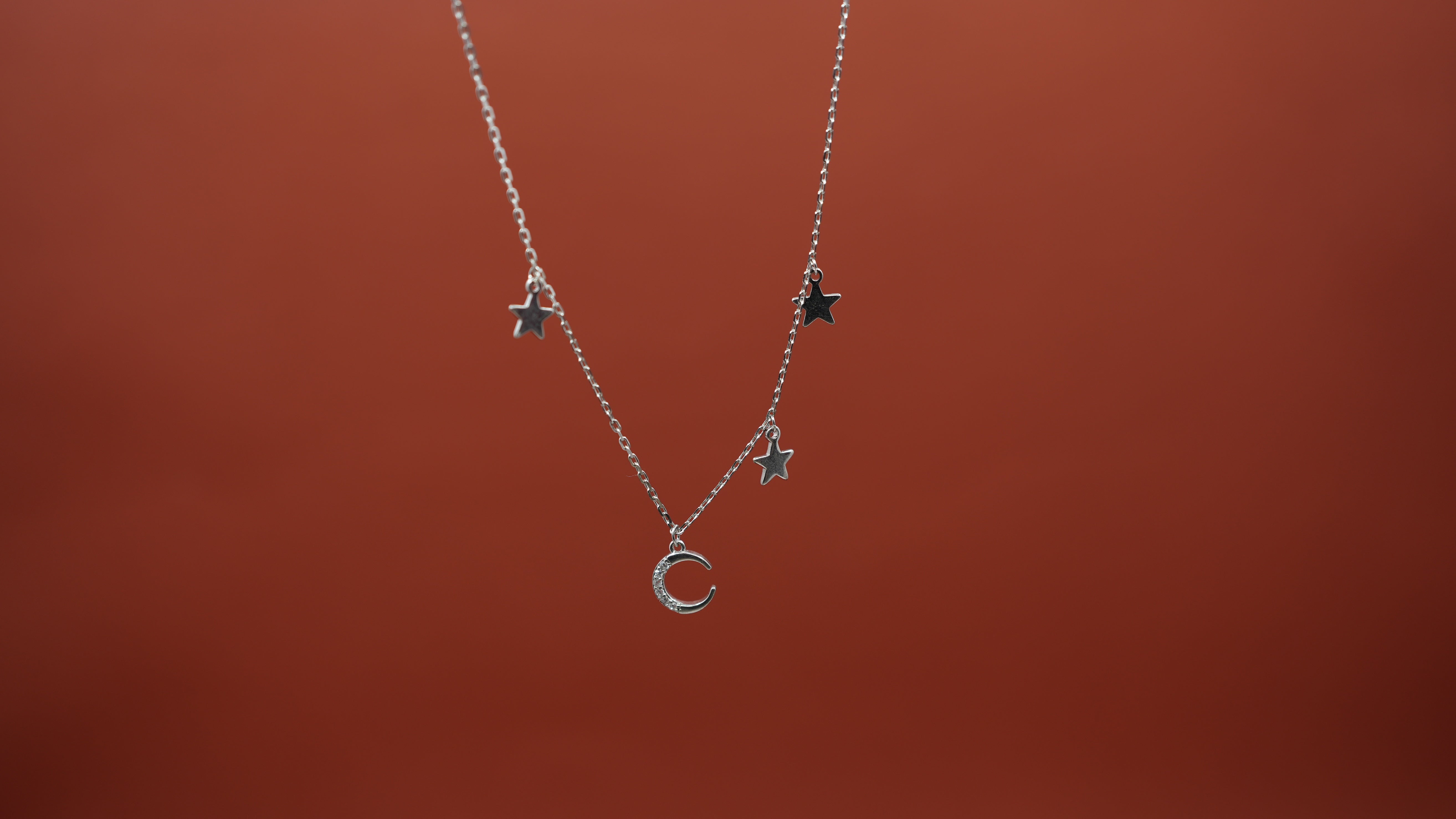 Moon and Star Charm Necklace