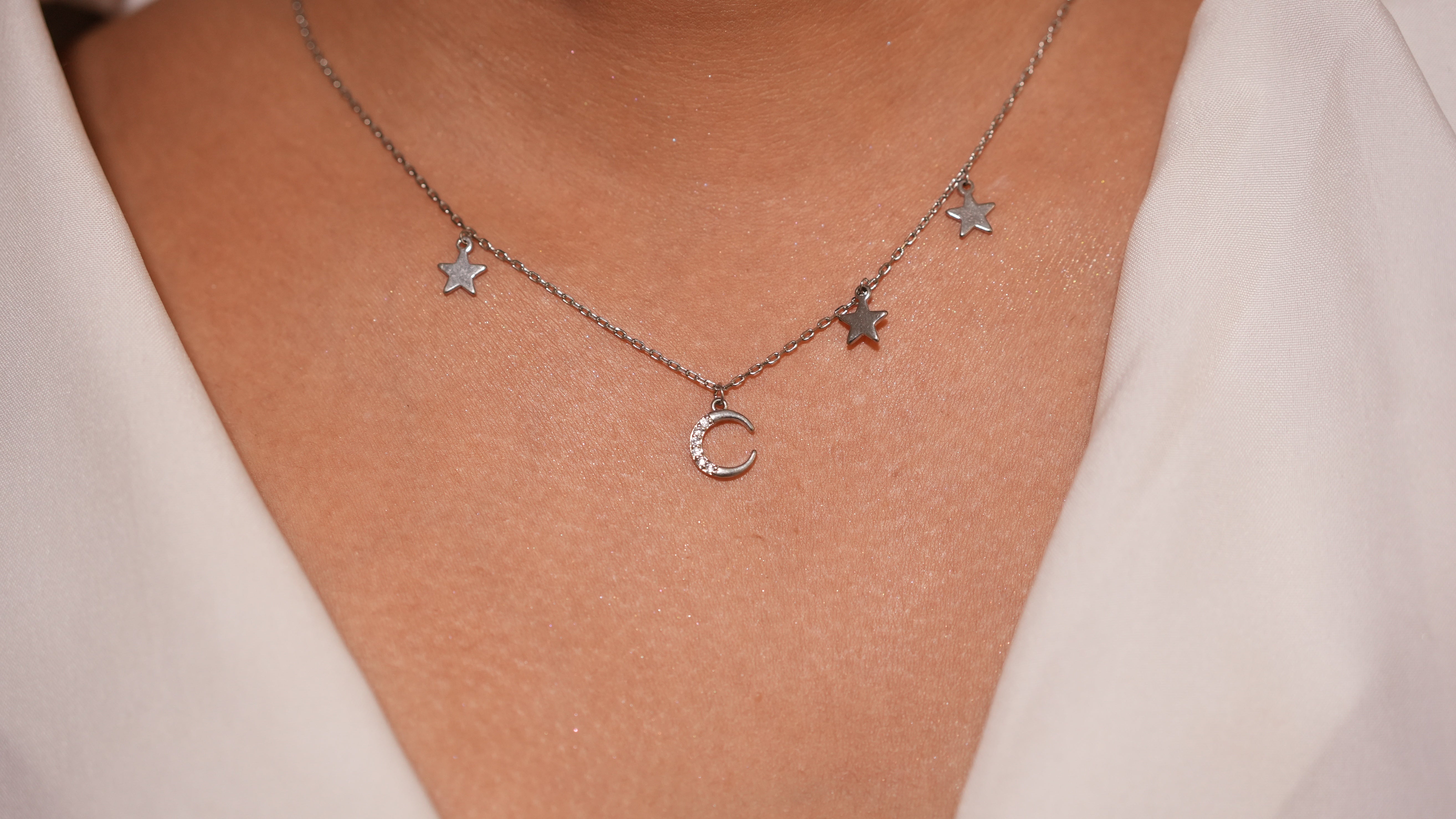 Moon and Star Charm Necklace