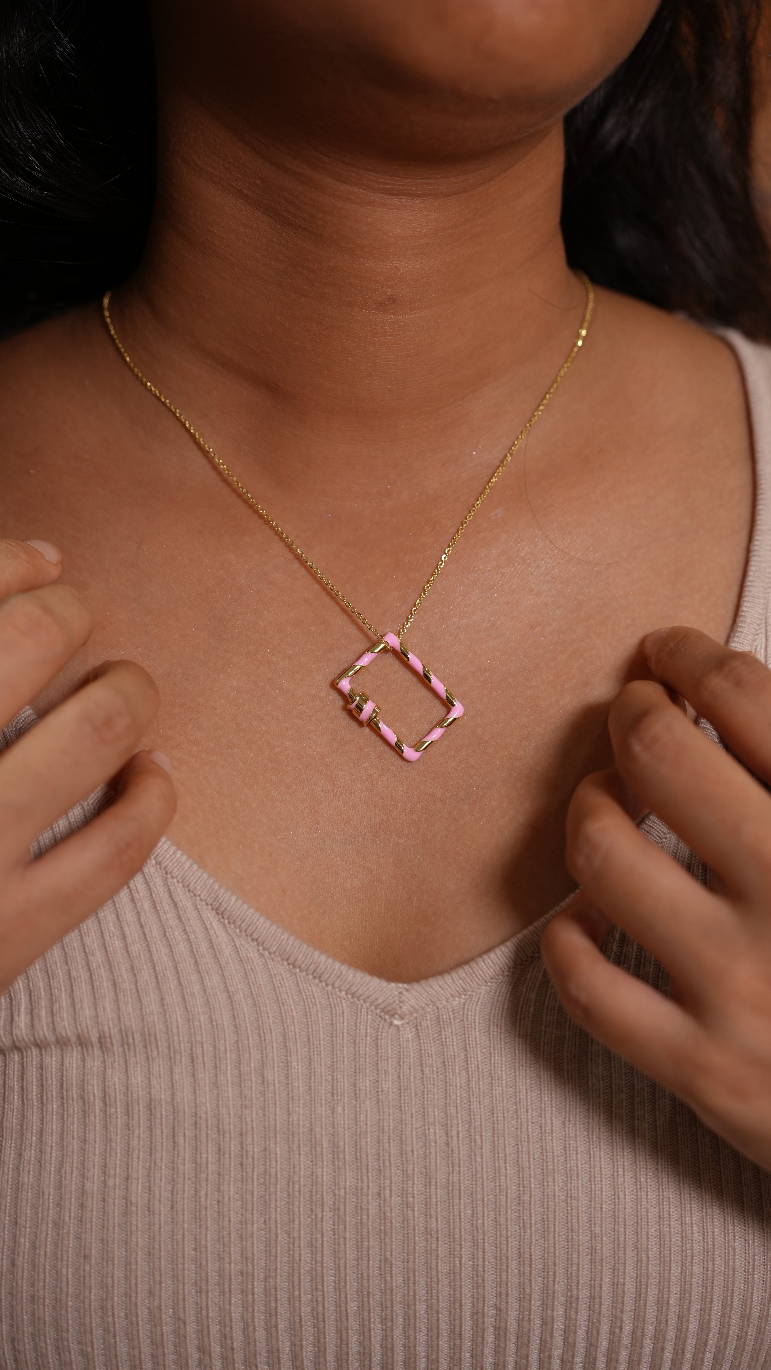 Candy Link Necklace Pink