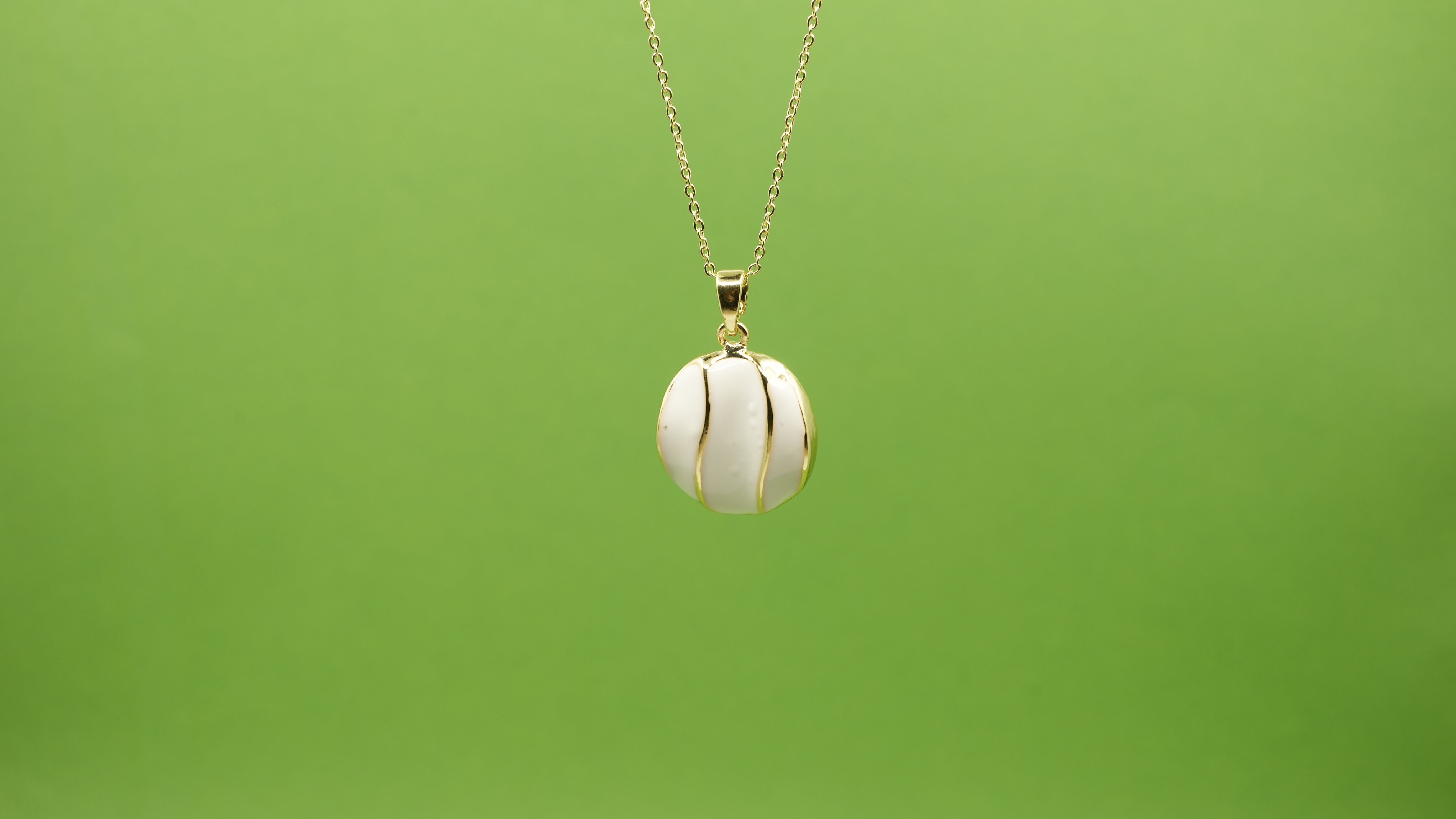Echo Lines Enamel Necklace White