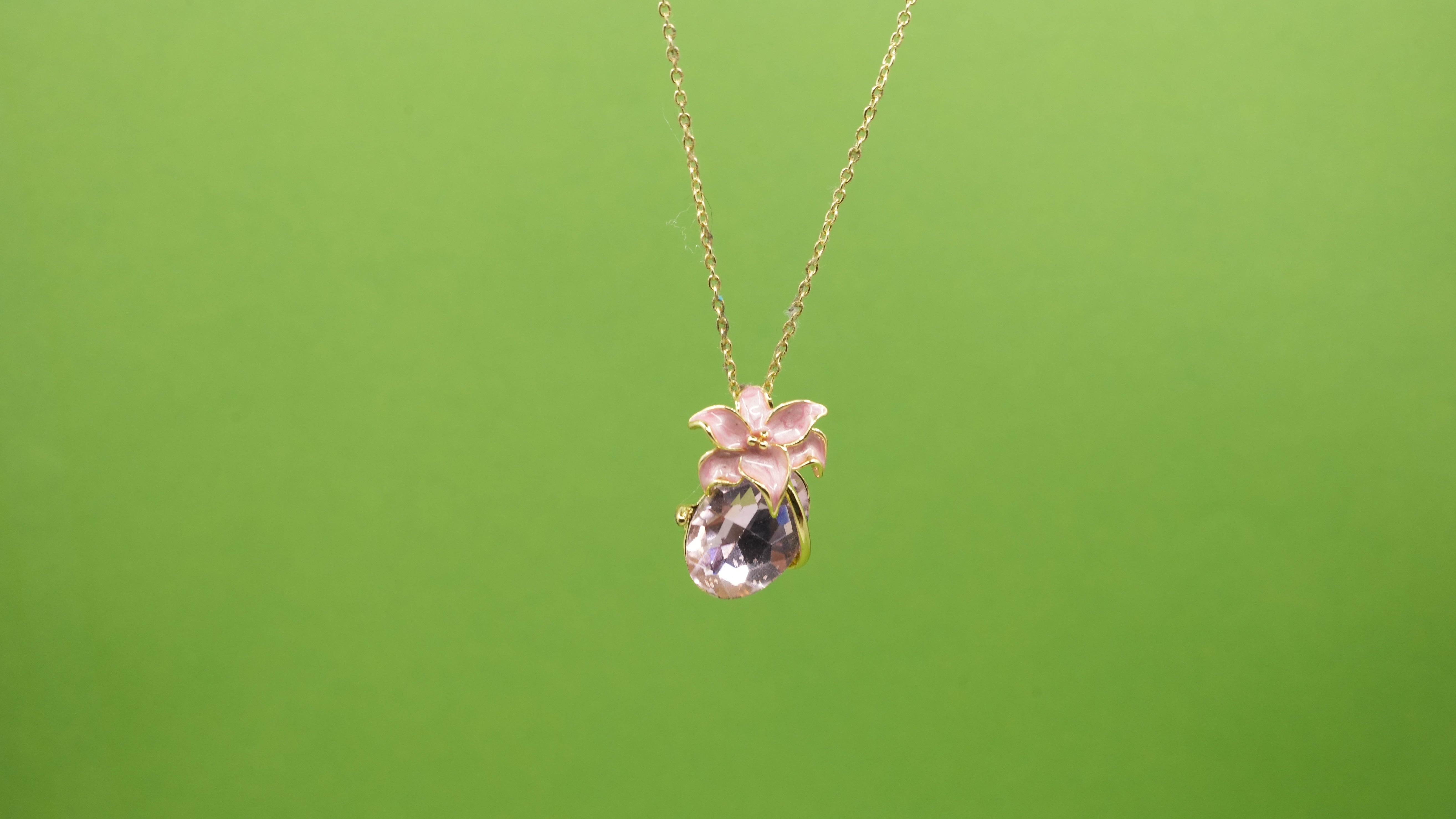 Floral Fusion Enamel Necklace Pink