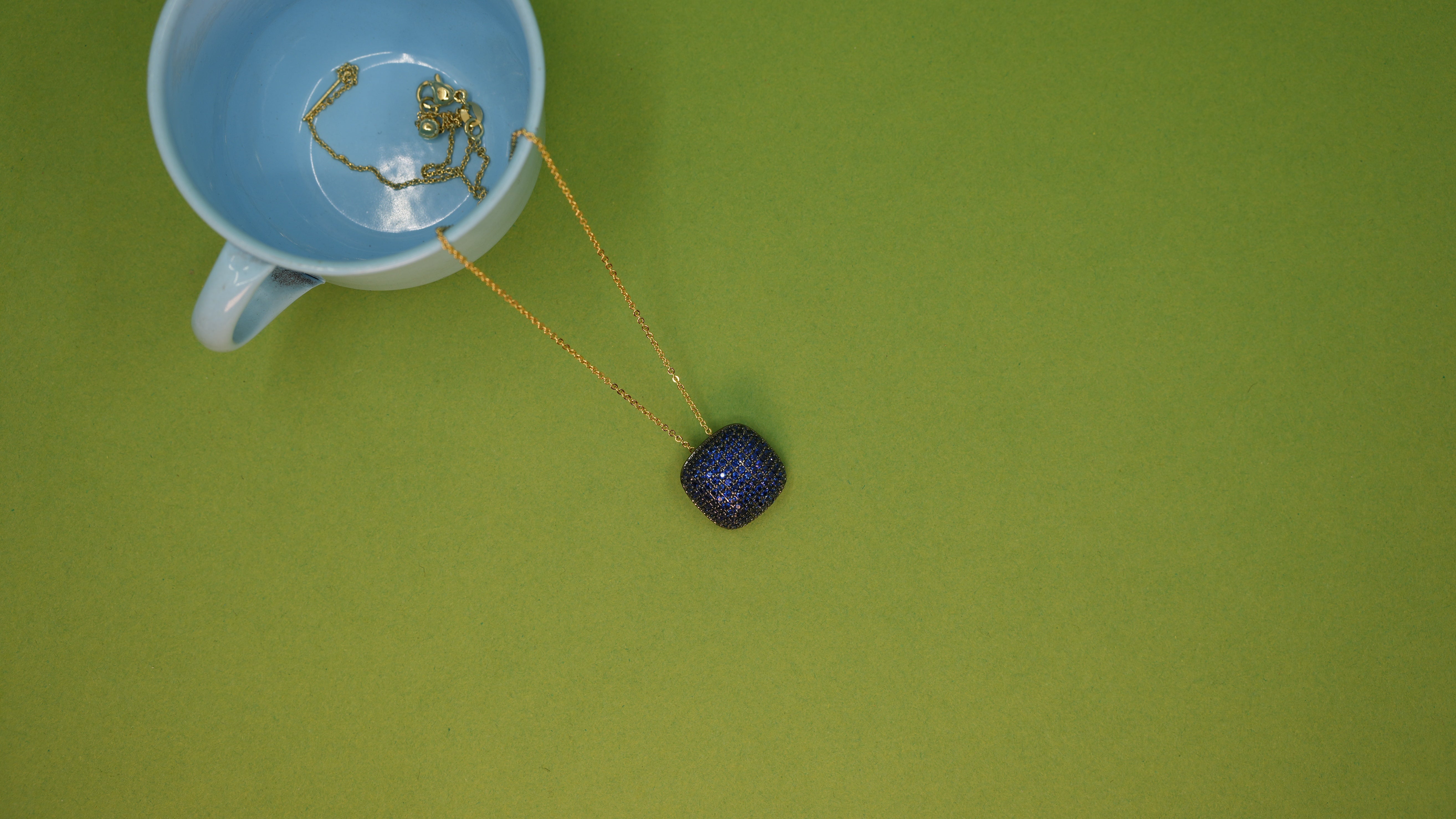 Geometric Spark Necklace Blue