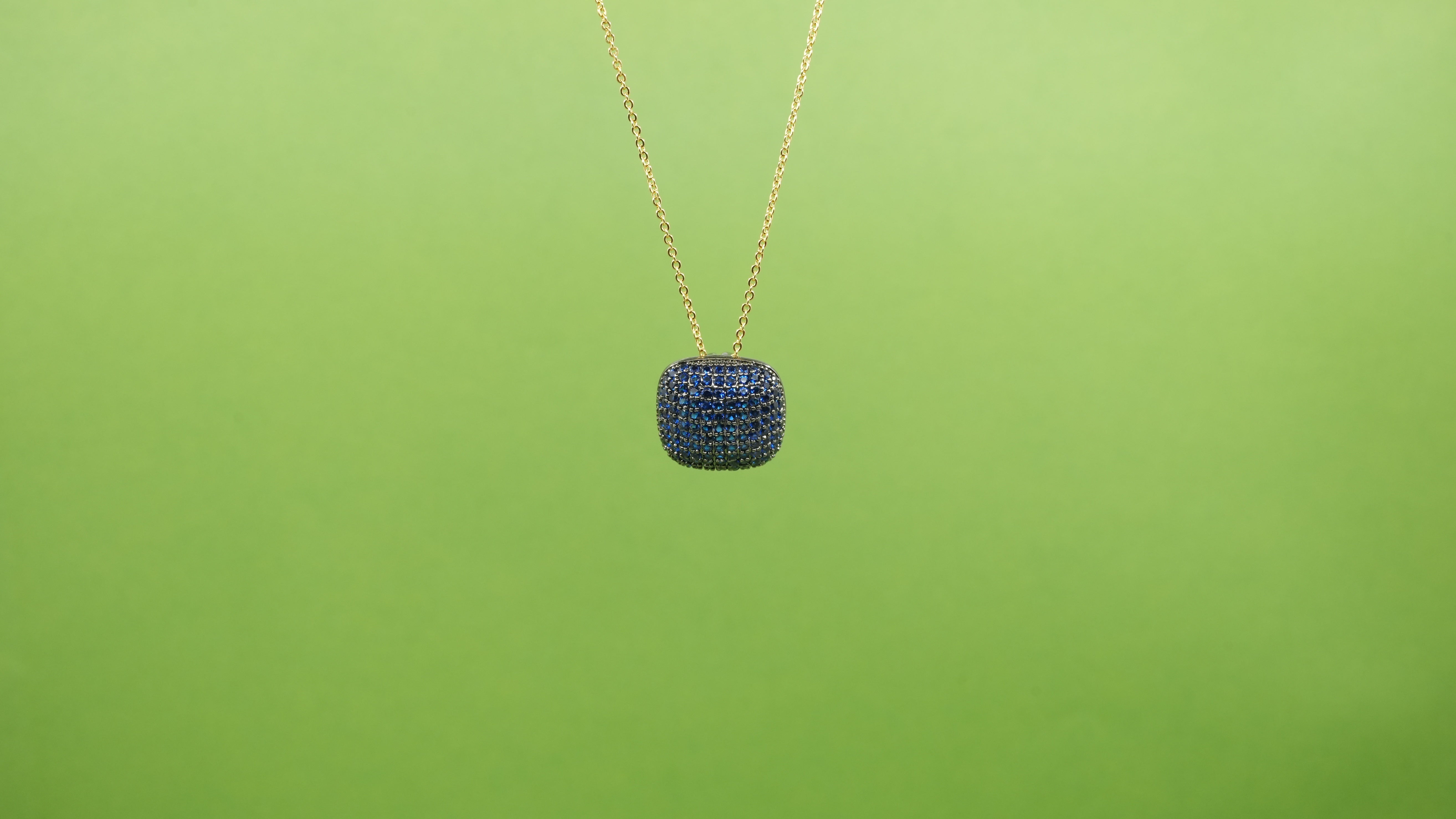 Geometric Spark Necklace Blue