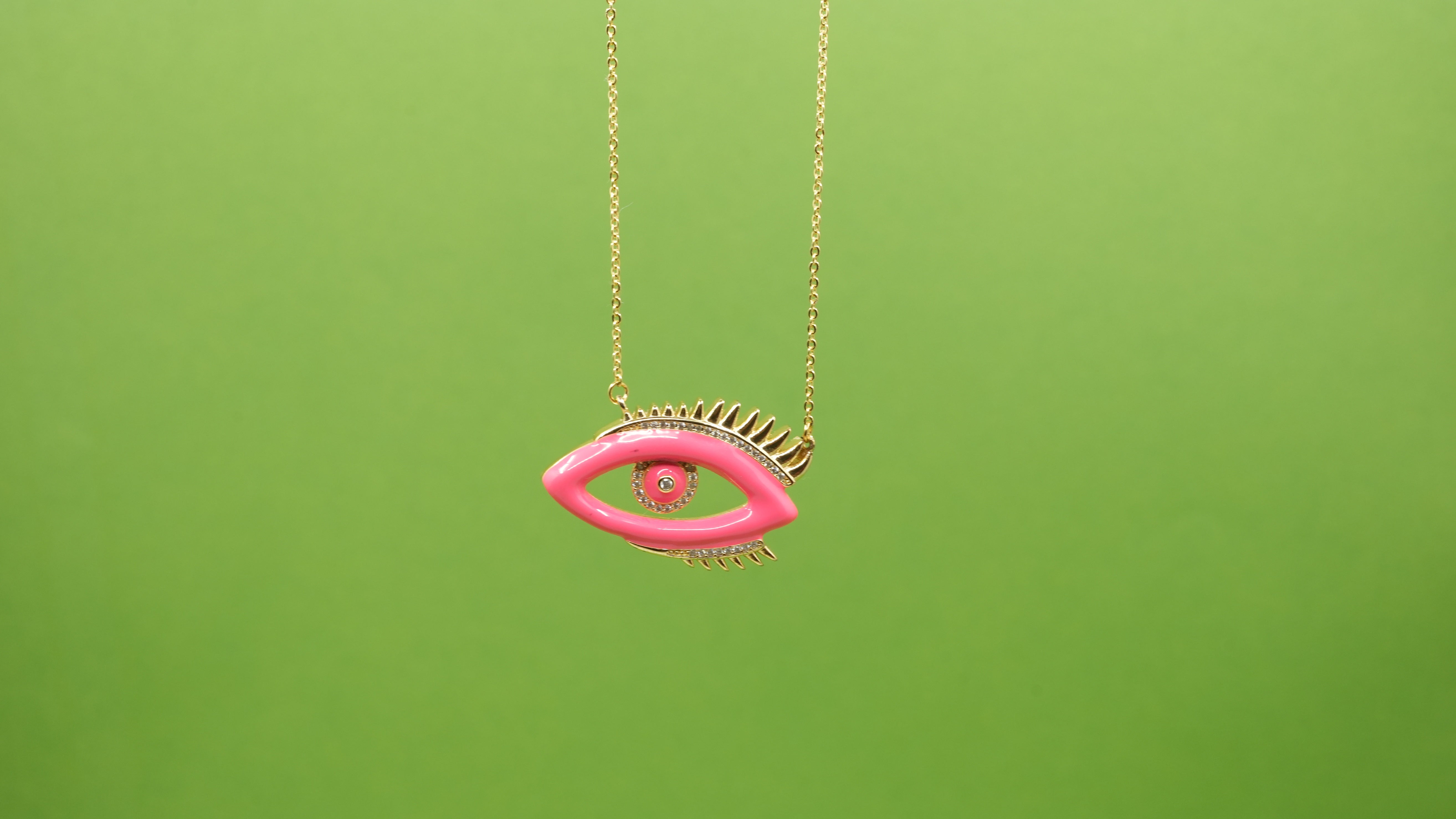 Nazar No More Necklace Neon Pink