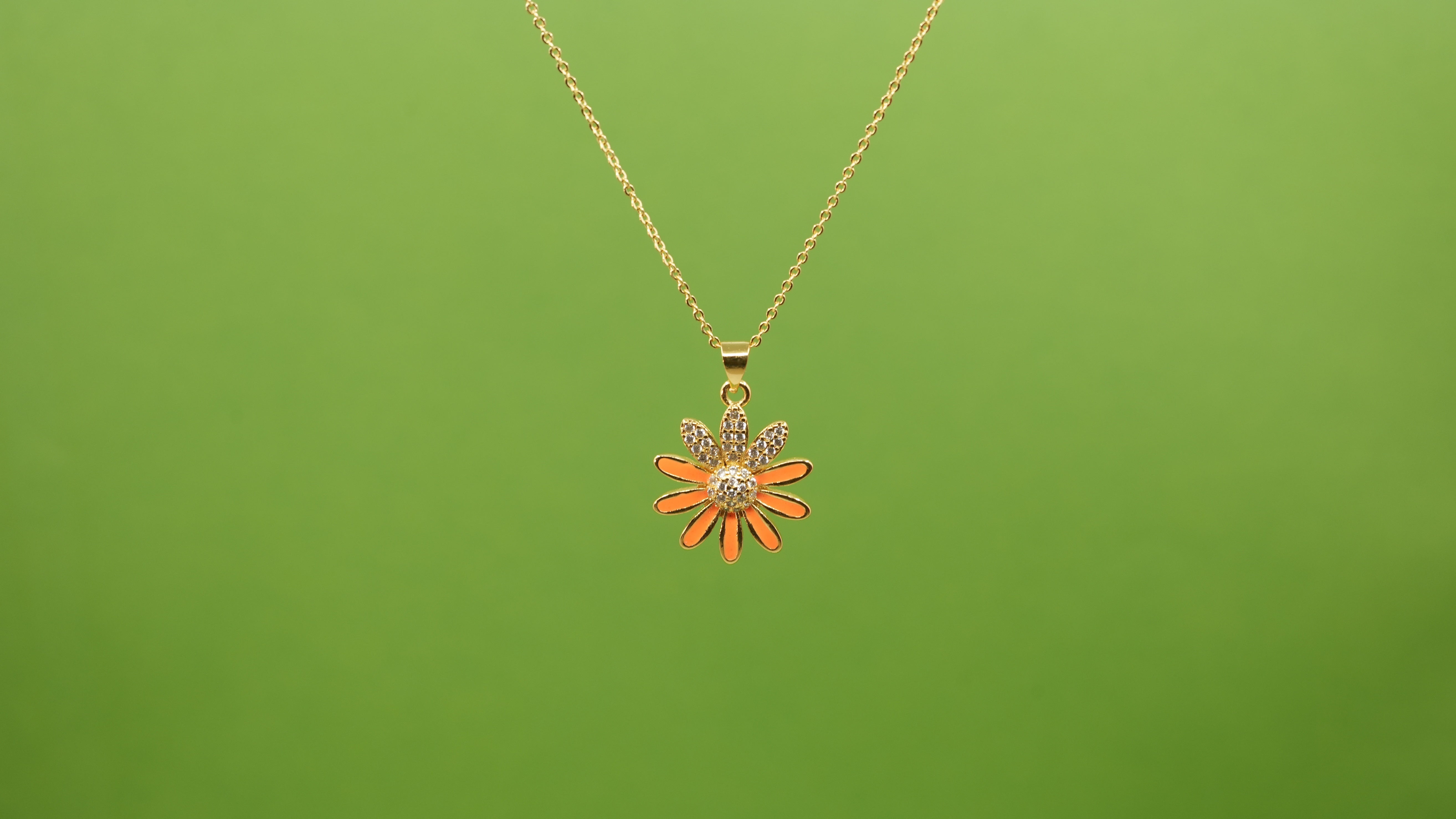 Sunny Bloom Orange Necklace
