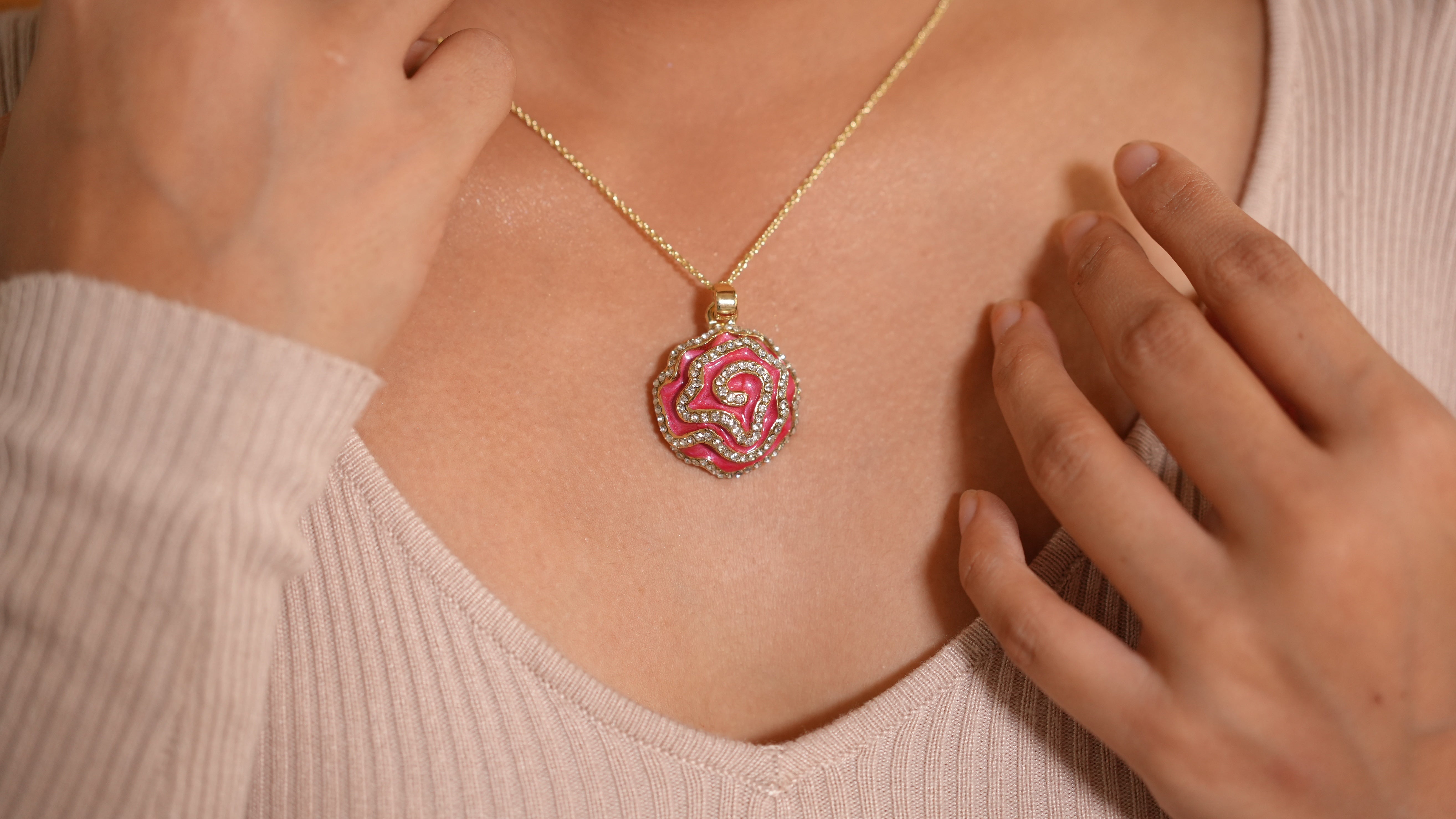 Sculpted Rose Necklace