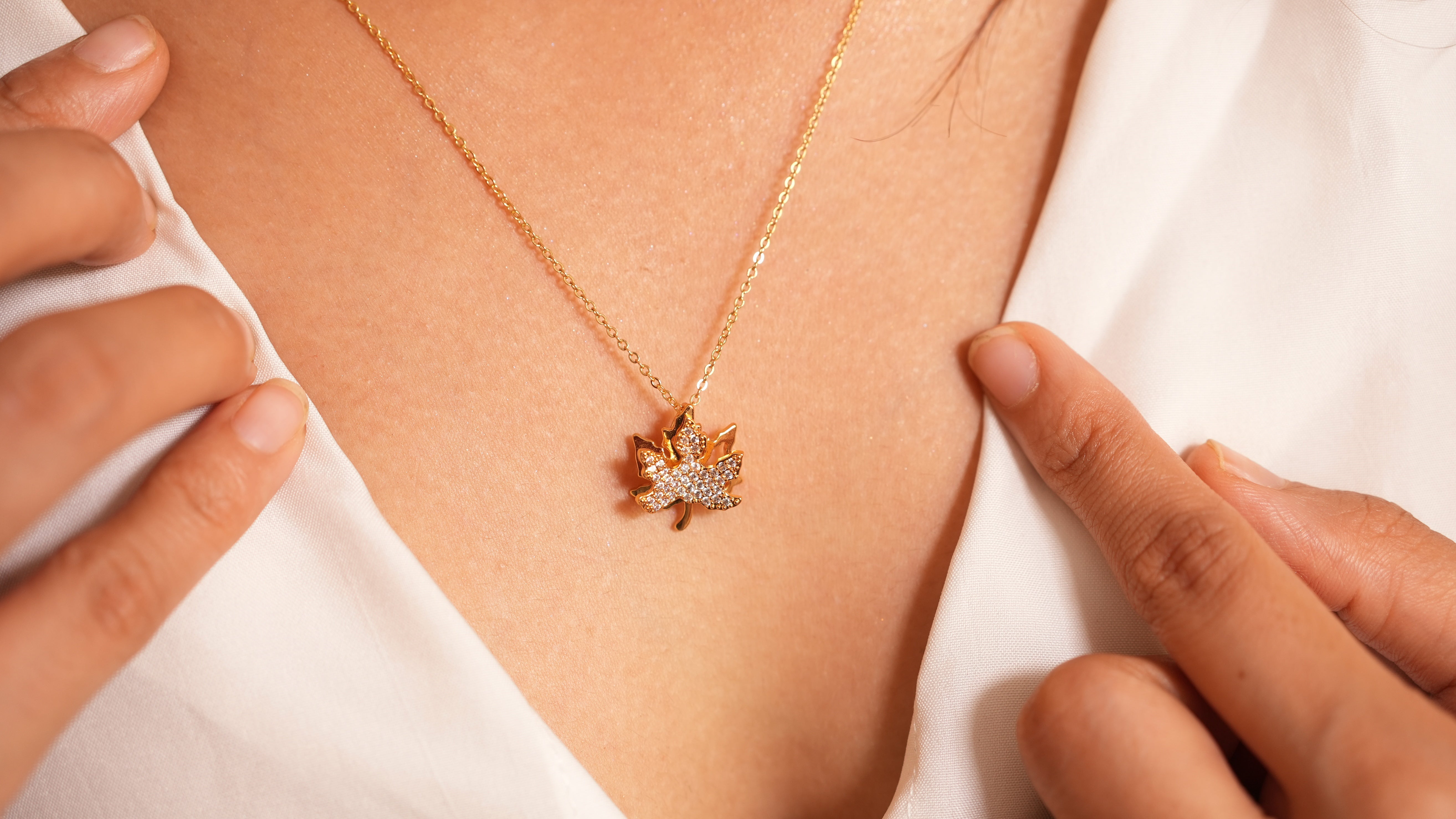 Maple Gold leaf Necklace