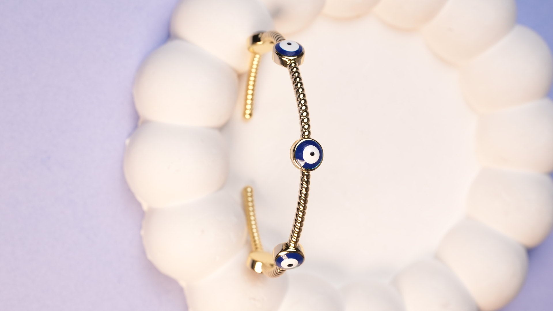 Navy blue nazar cuff