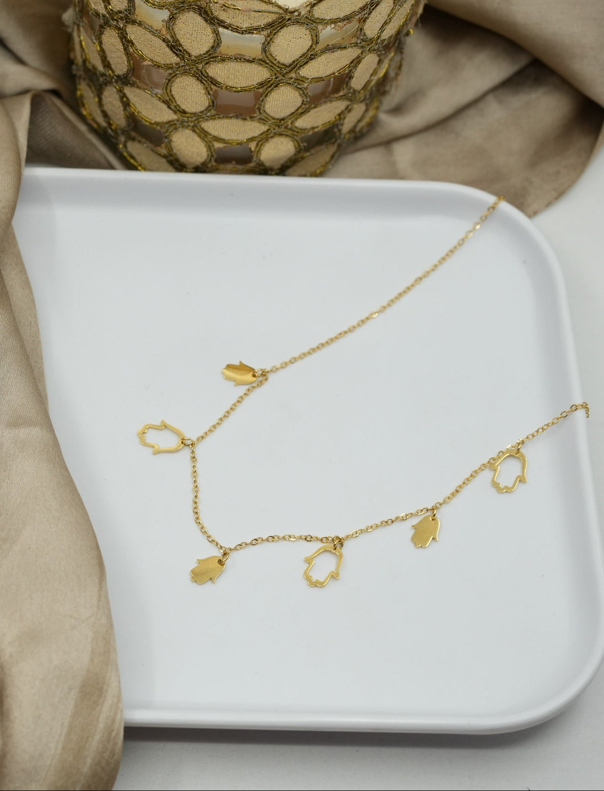 Divine Palm Charm Necklace