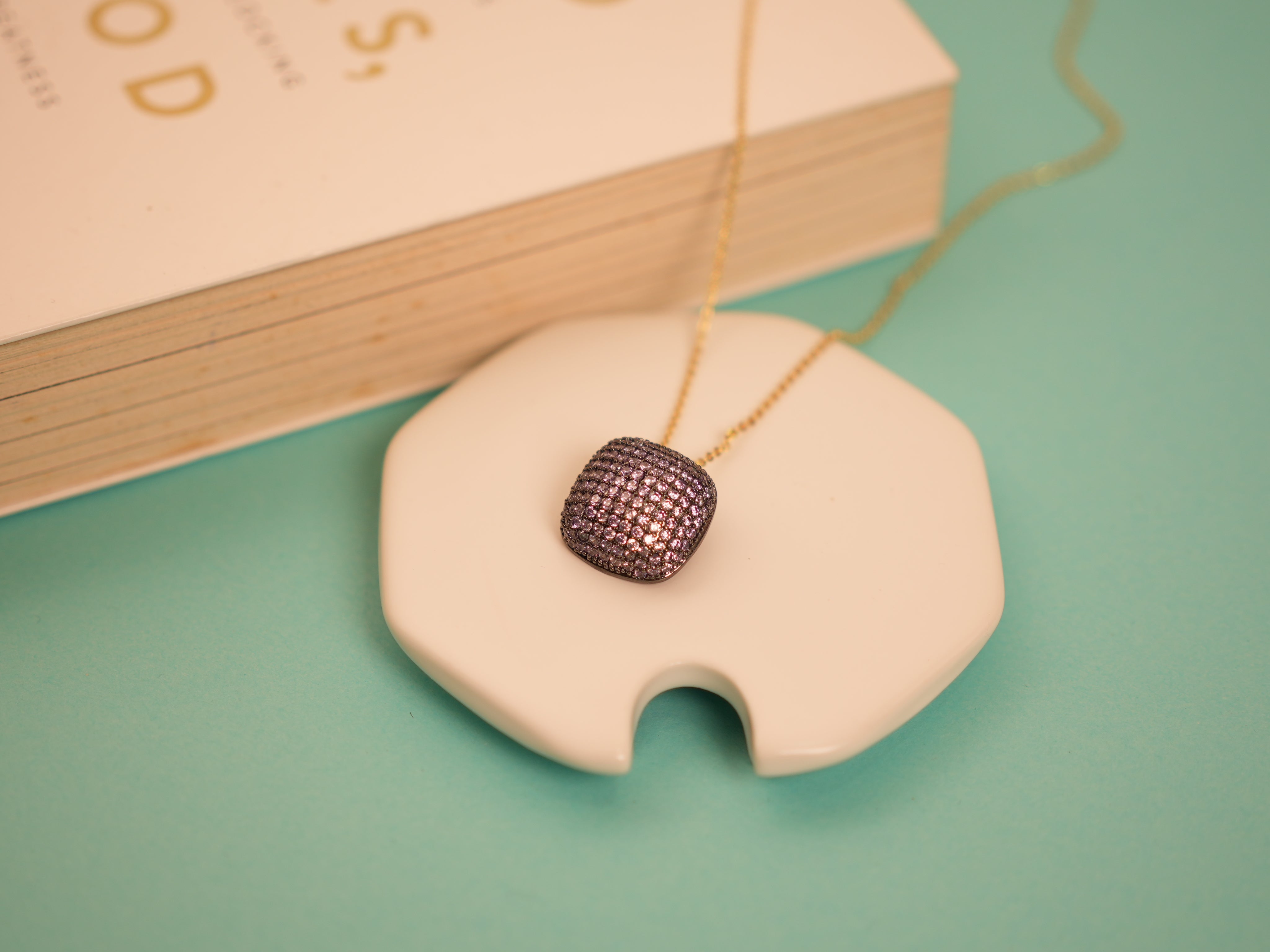 Geometric Spark Necklace Purple