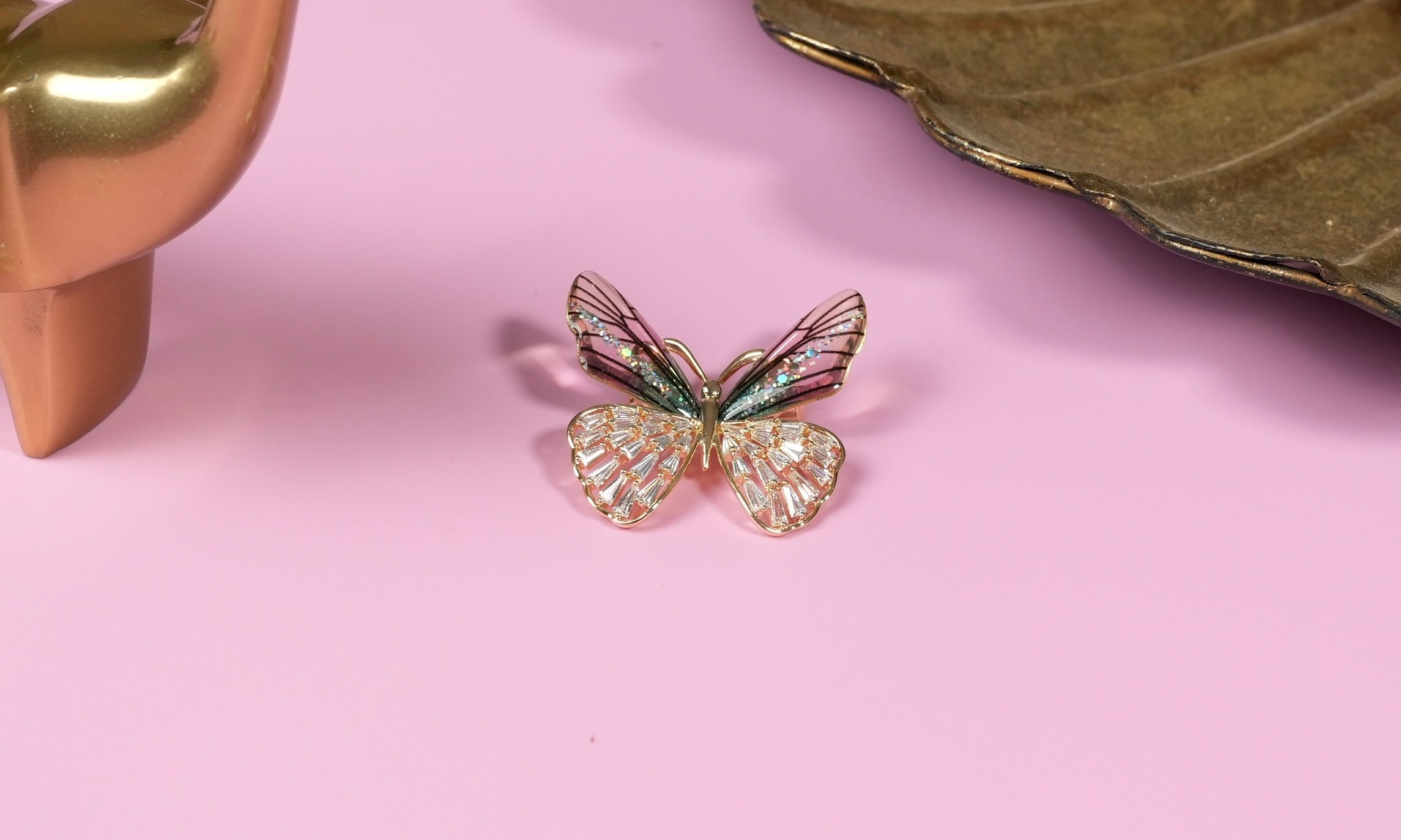 Glittery Butterfly Brooch
