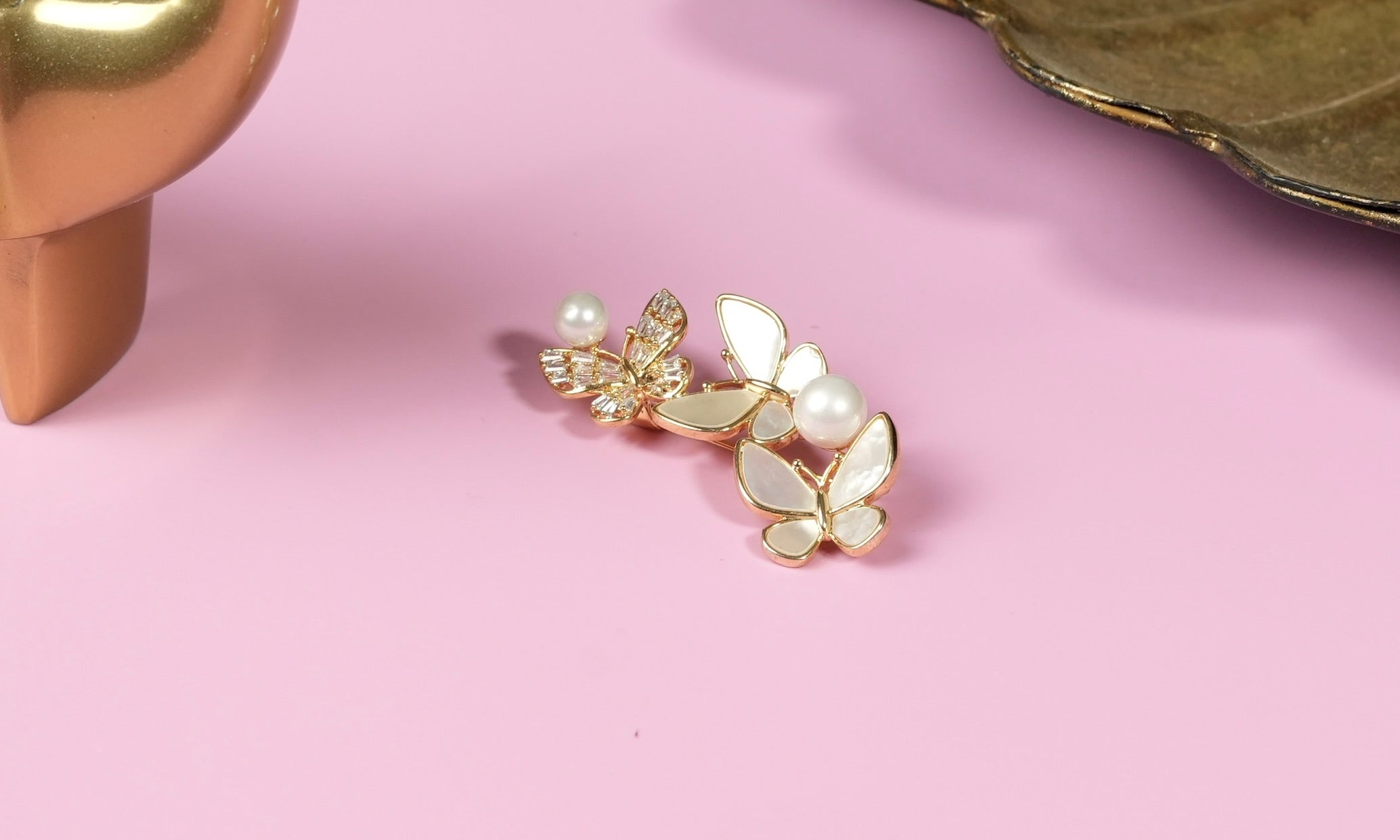 Tri Butterfly MOP Brooch