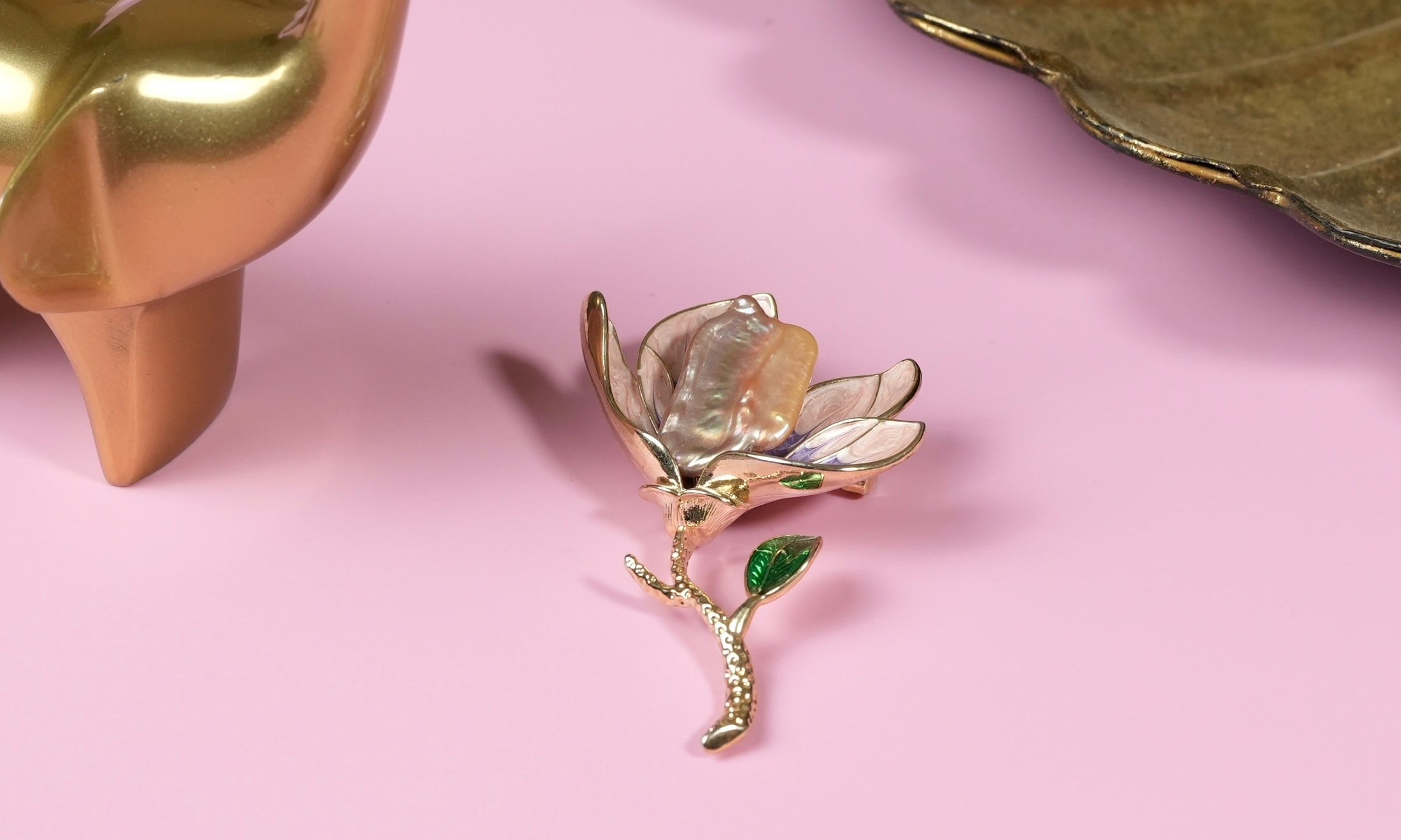 Baroque Pearl Petal Brooch