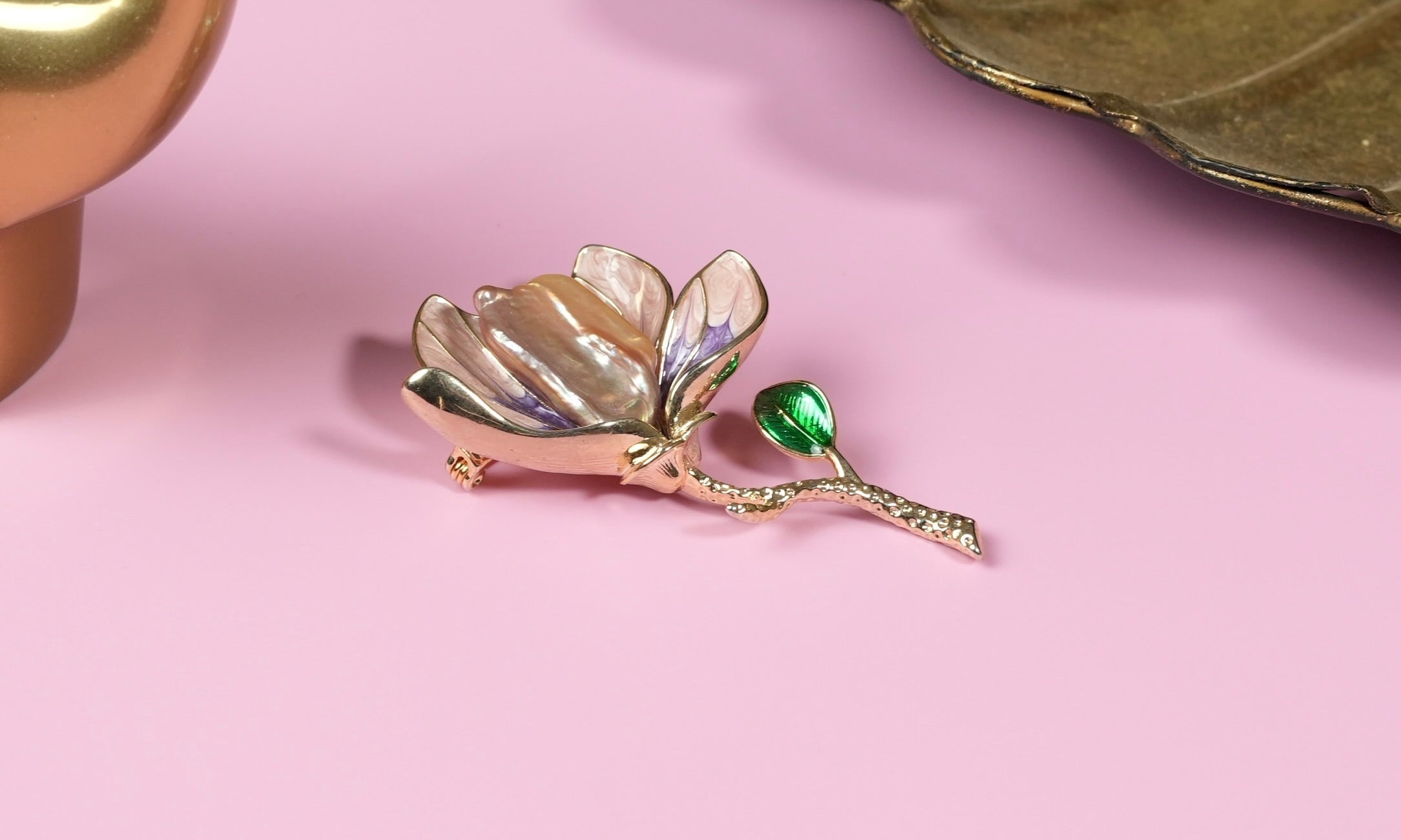 Baroque Pearl Petal Brooch