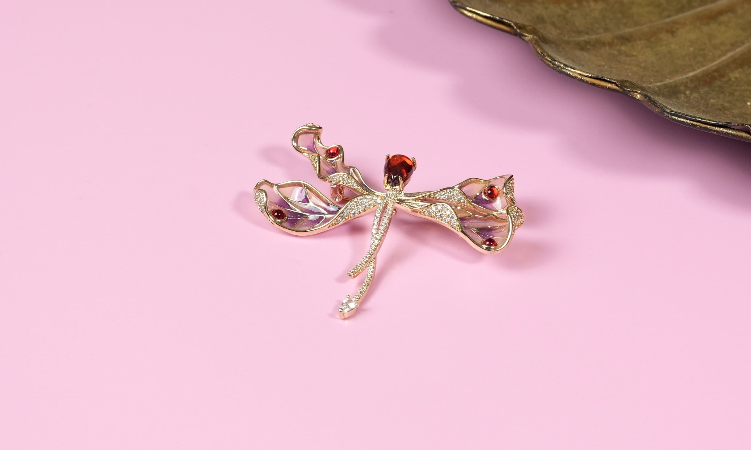 Dragonfly Red Brooch