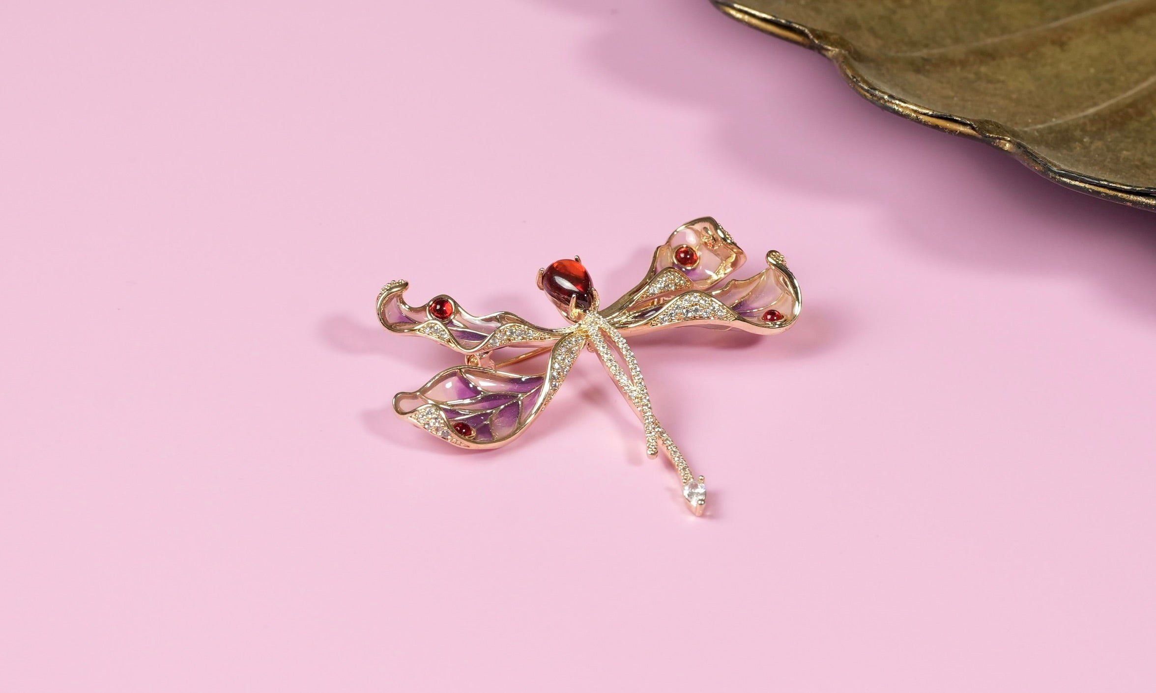Dragonfly Red Brooch