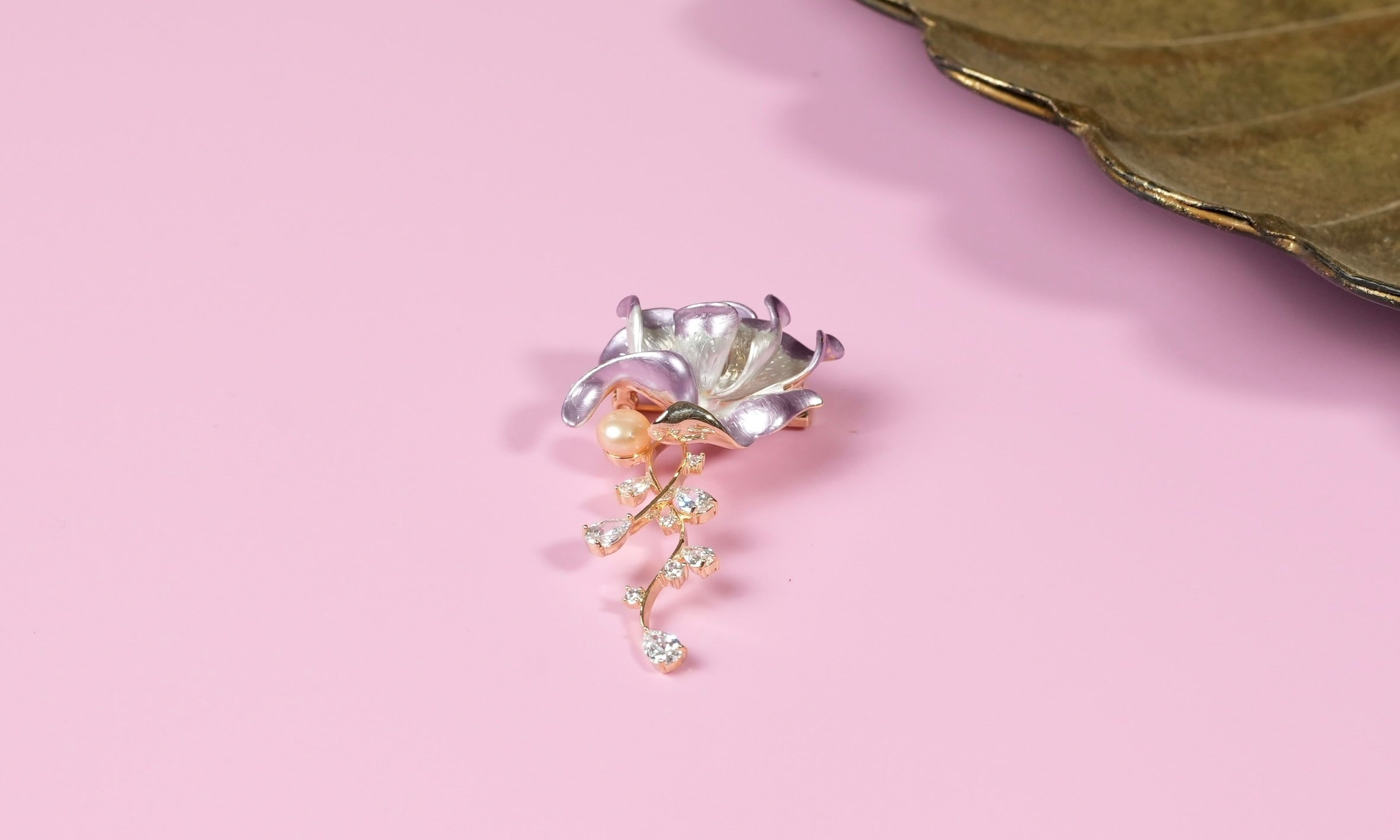 Purple Rose Brooch