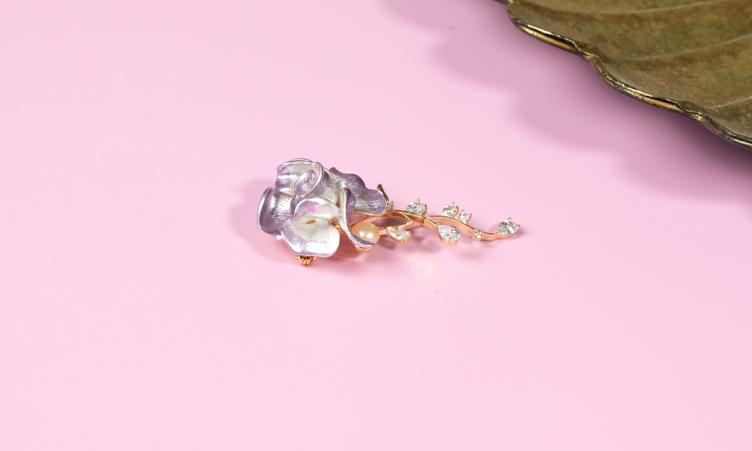 Purple Rose Brooch