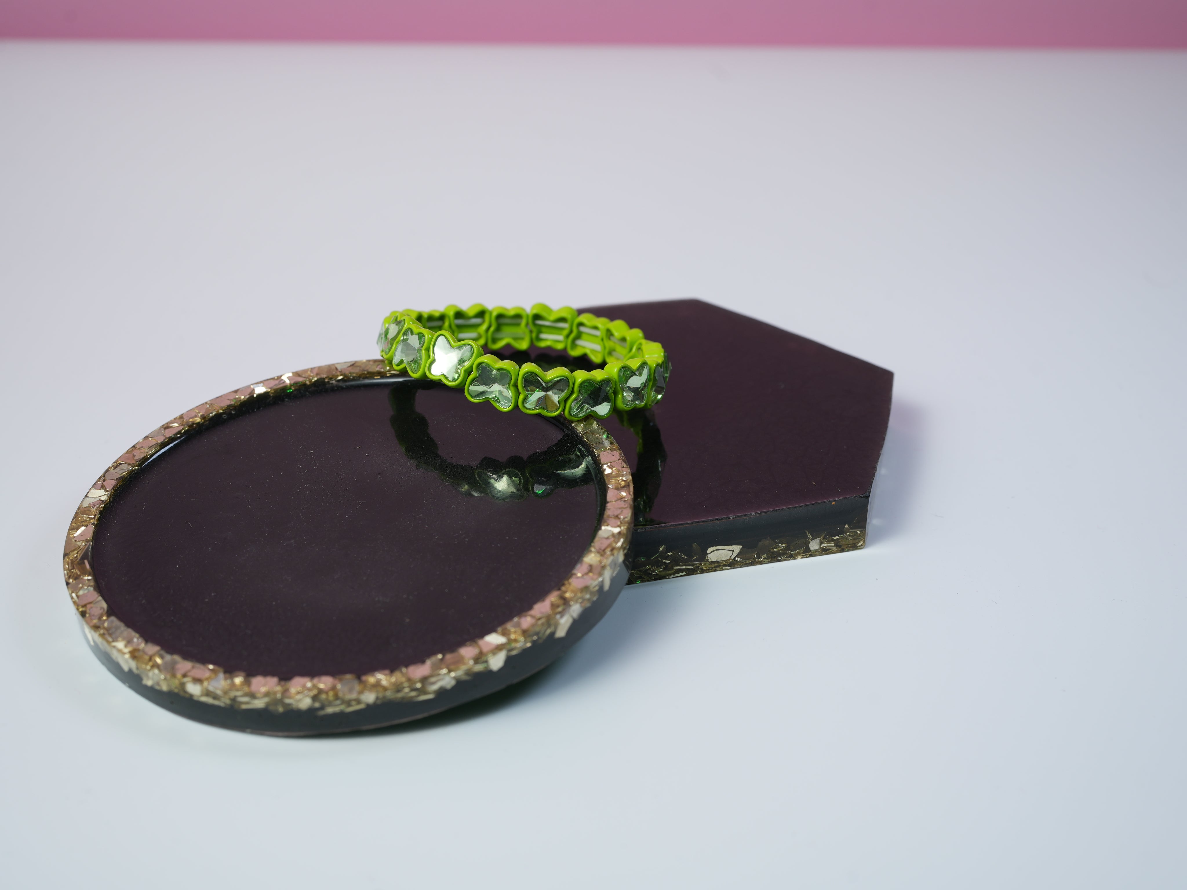 Butterfly elastic bracelet green