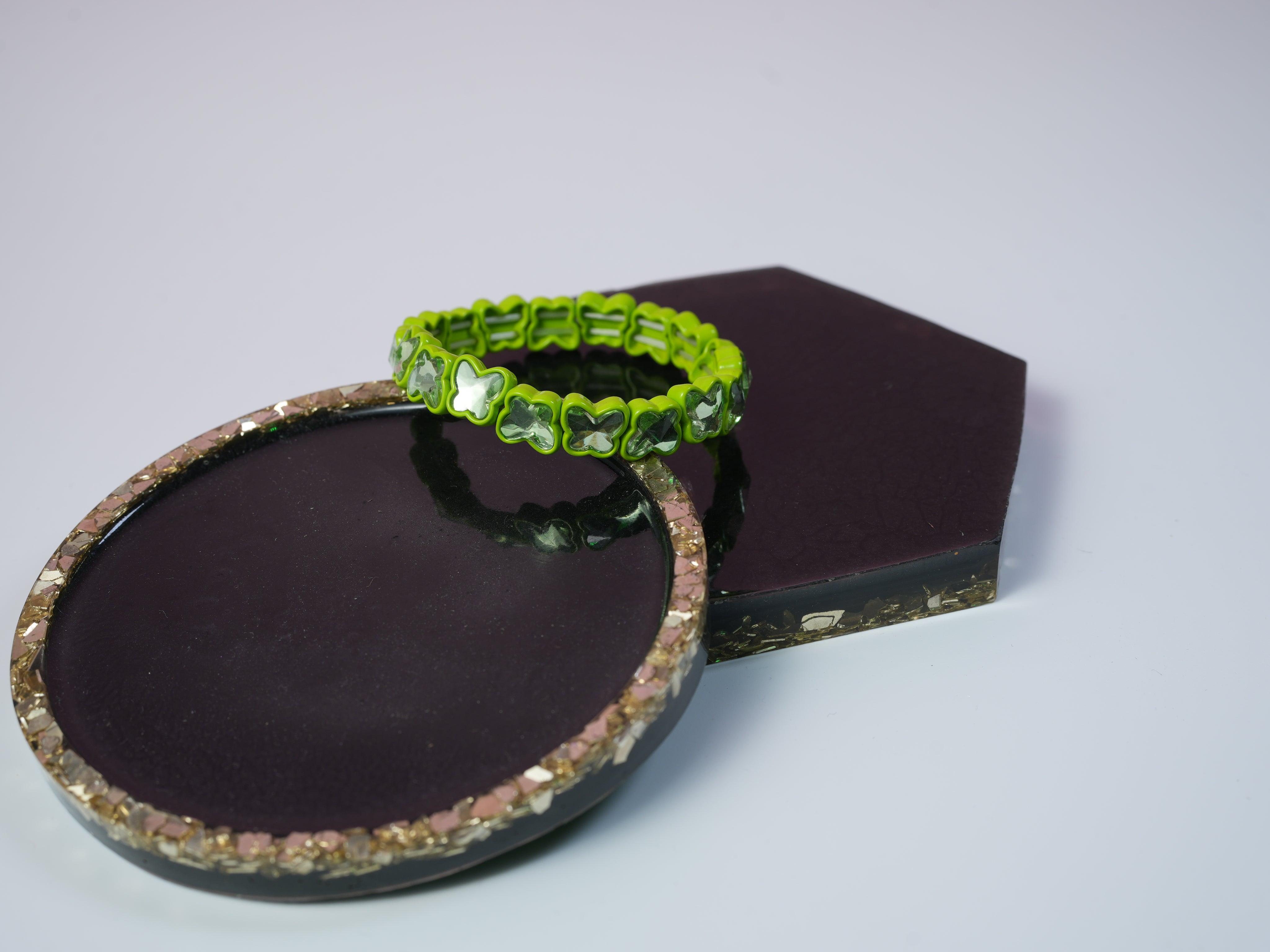 Butterfly elastic bracelet green